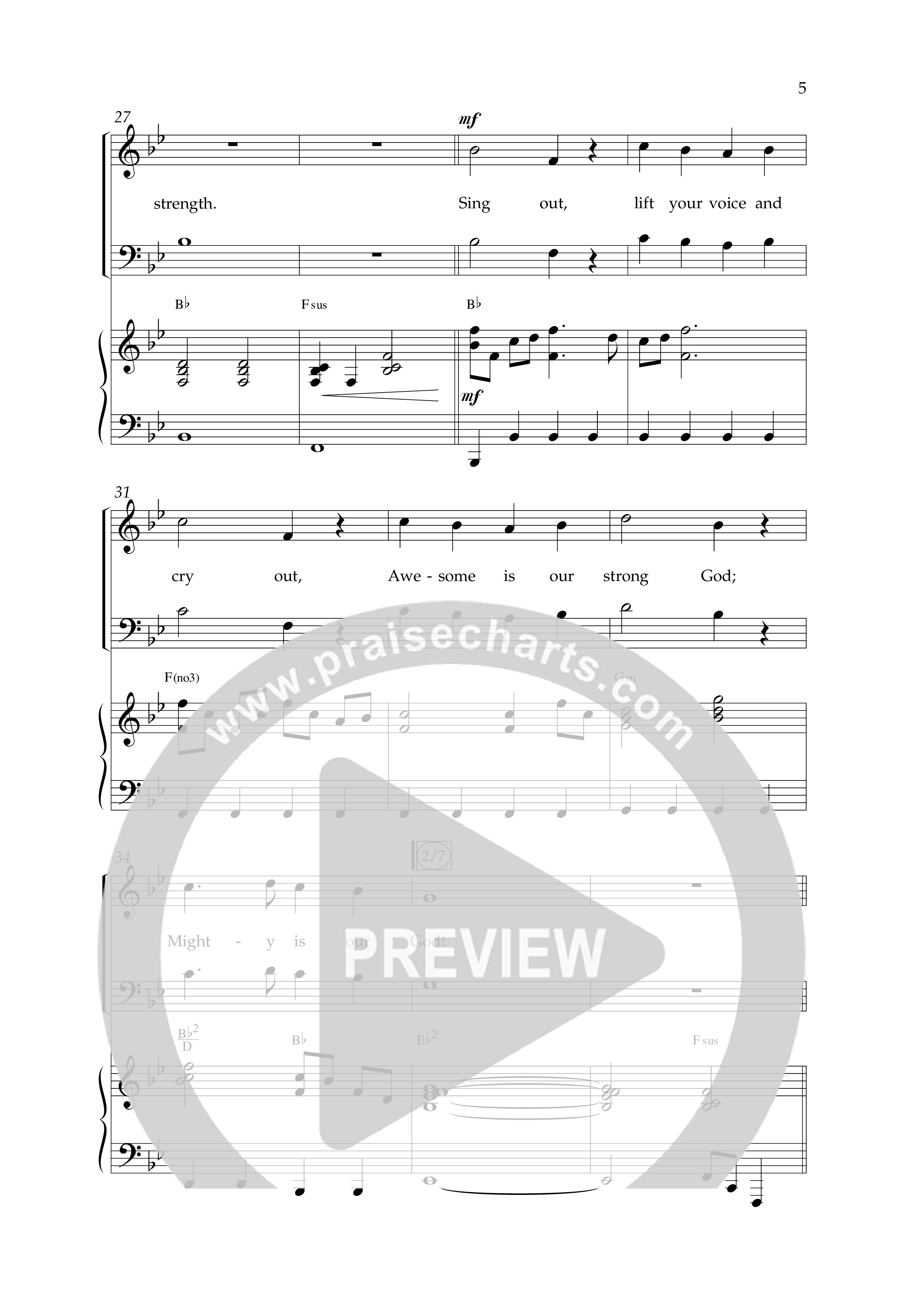 Strong God (Choral Anthem SATB) Anthem (SATB/Piano) (Lifeway Choral / Arr. Craig Adams / Arr. Bruce Cokeroft / Orch. Craig Adams)