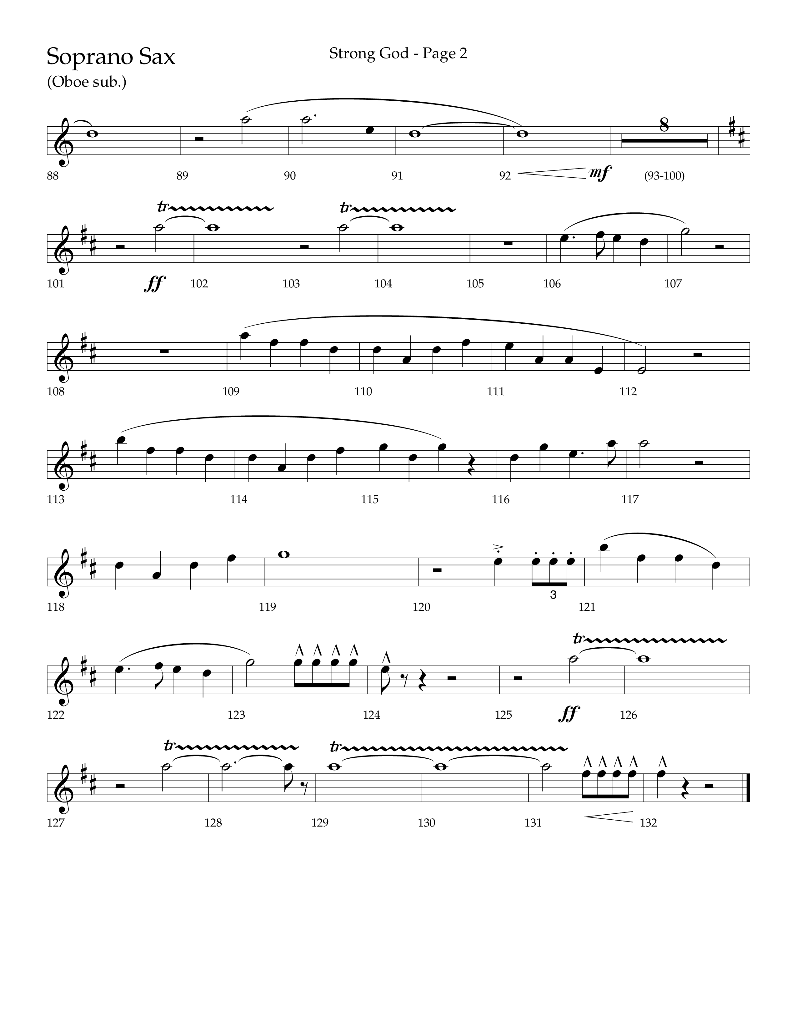 Strong God (Choral Anthem SATB) Soprano Sax (Lifeway Choral / Arr. Craig Adams / Arr. Bruce Cokeroft / Orch. Craig Adams)