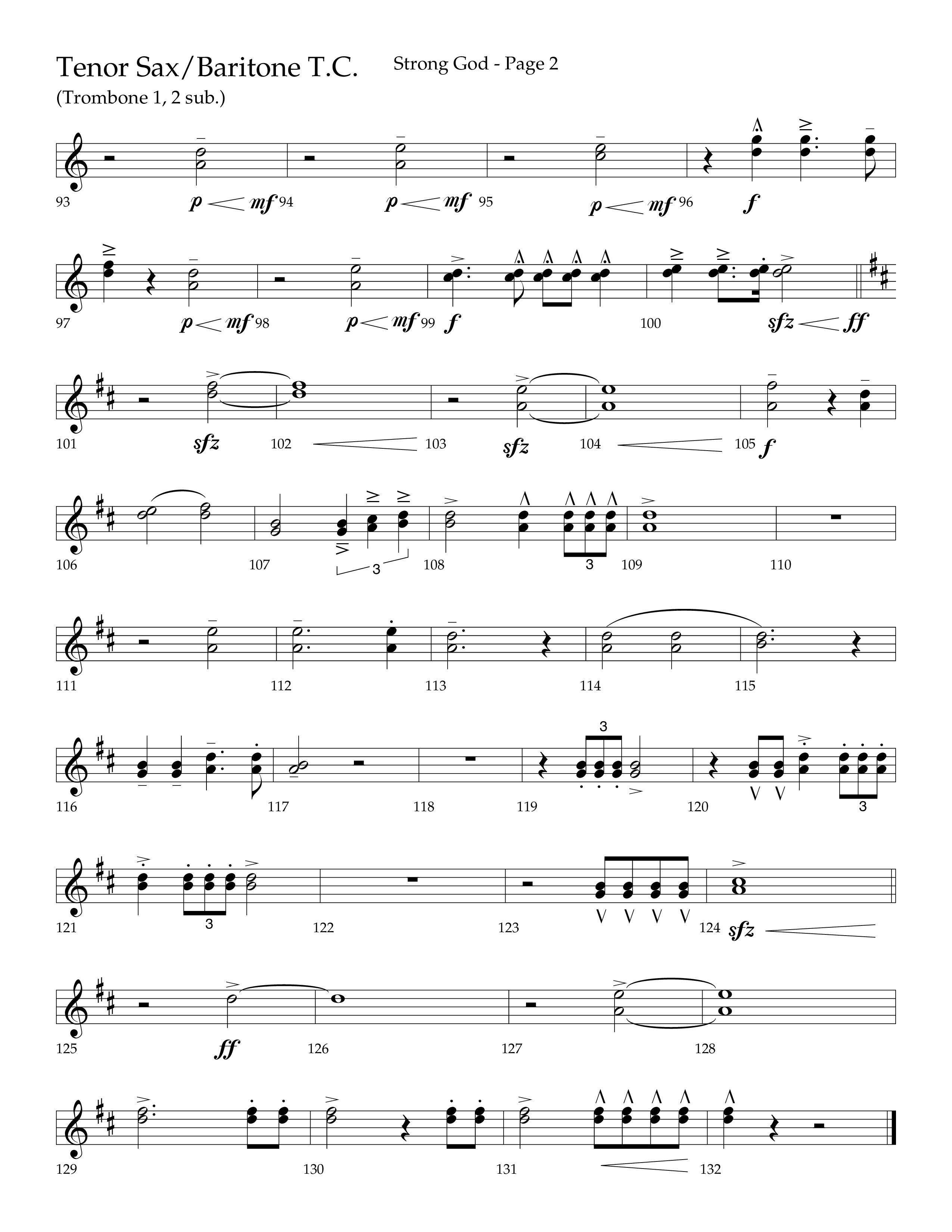 Strong God (Choral Anthem SATB) Tenor Sax/Baritone T.C. (Lifeway Choral / Arr. Craig Adams / Arr. Bruce Cokeroft / Orch. Craig Adams)