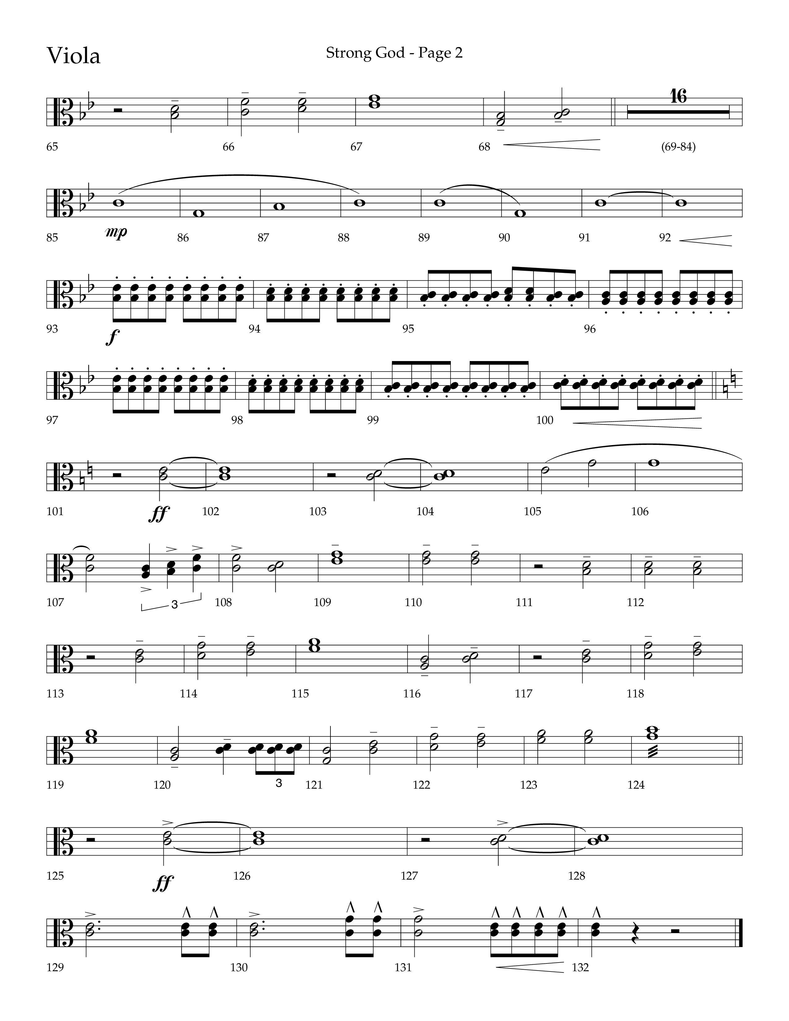 Strong God (Choral Anthem SATB) Viola (Lifeway Choral / Arr. Craig Adams / Arr. Bruce Cokeroft / Orch. Craig Adams)