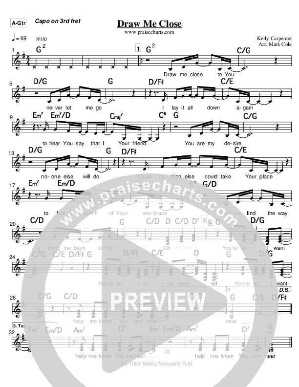 Draw Me Close Acoustic Guitar (Kelly Carpenter)