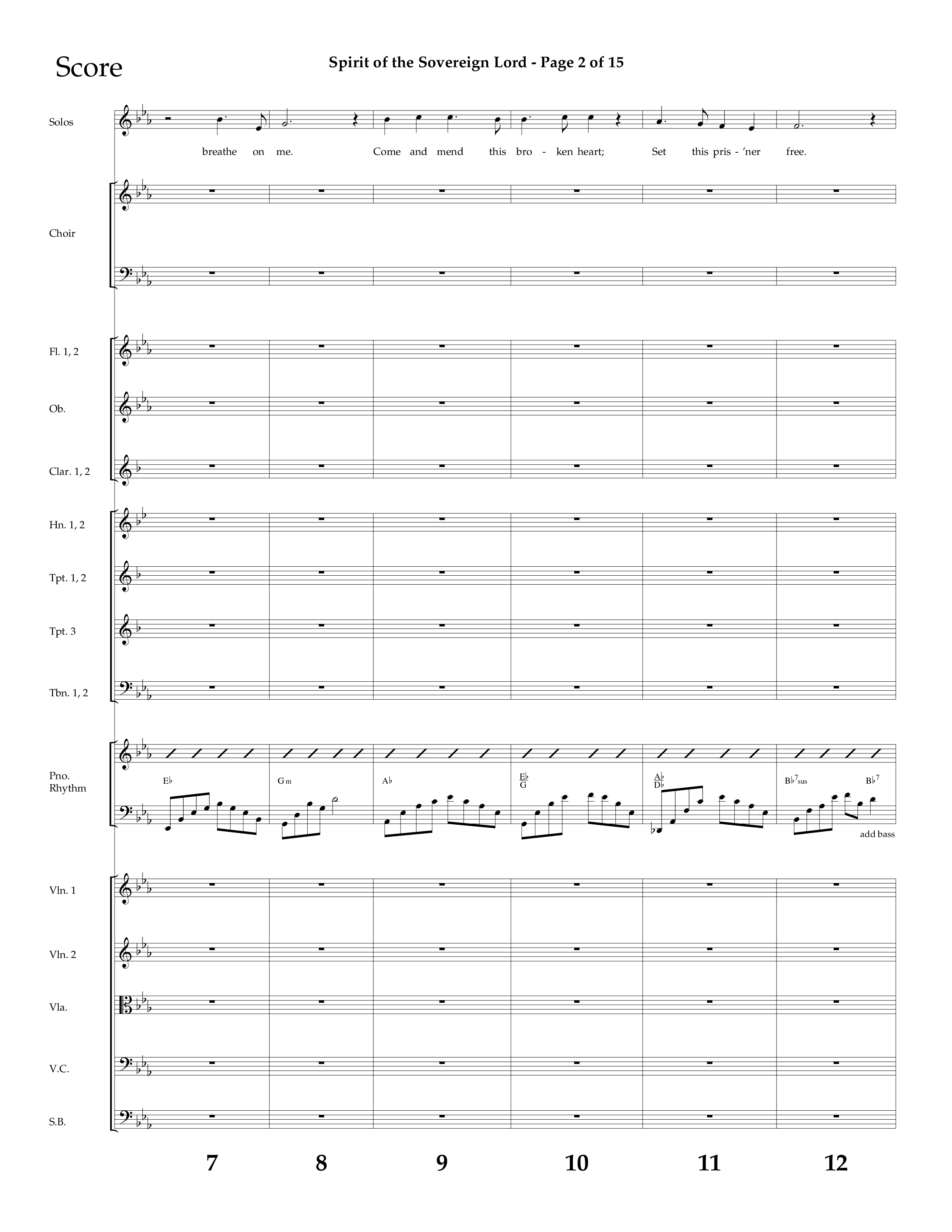 Spirit Of The Sovereign Lord (Choral Anthem SATB) Conductor's Score (Lifeway Choral / Arr. Mark Willard / Orch. Stephen K. Hand / Orch. Phillip Keveren)