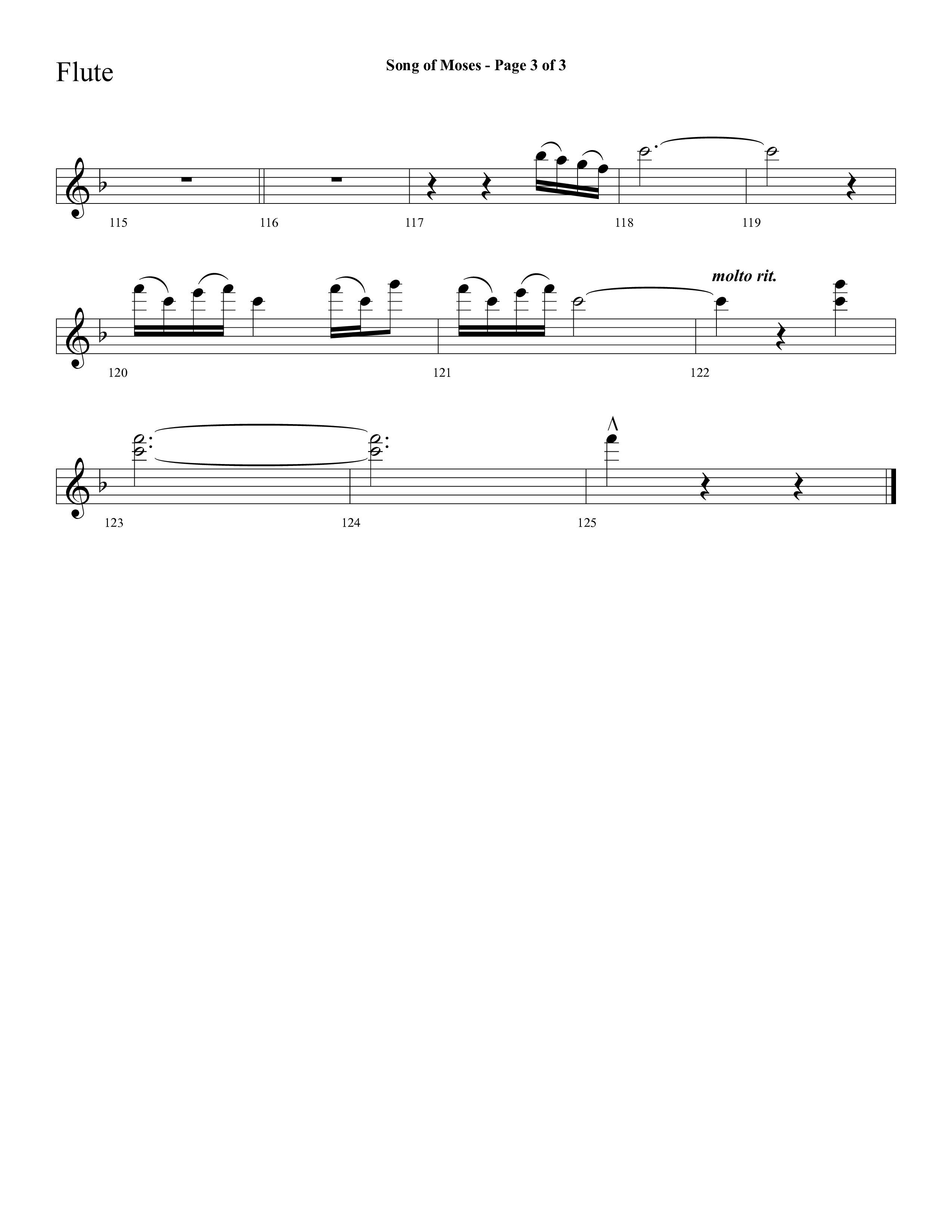 Song Of Moses (Choral Anthem SATB) Flute (Lifeway Choral / Arr. Cliff Duren)