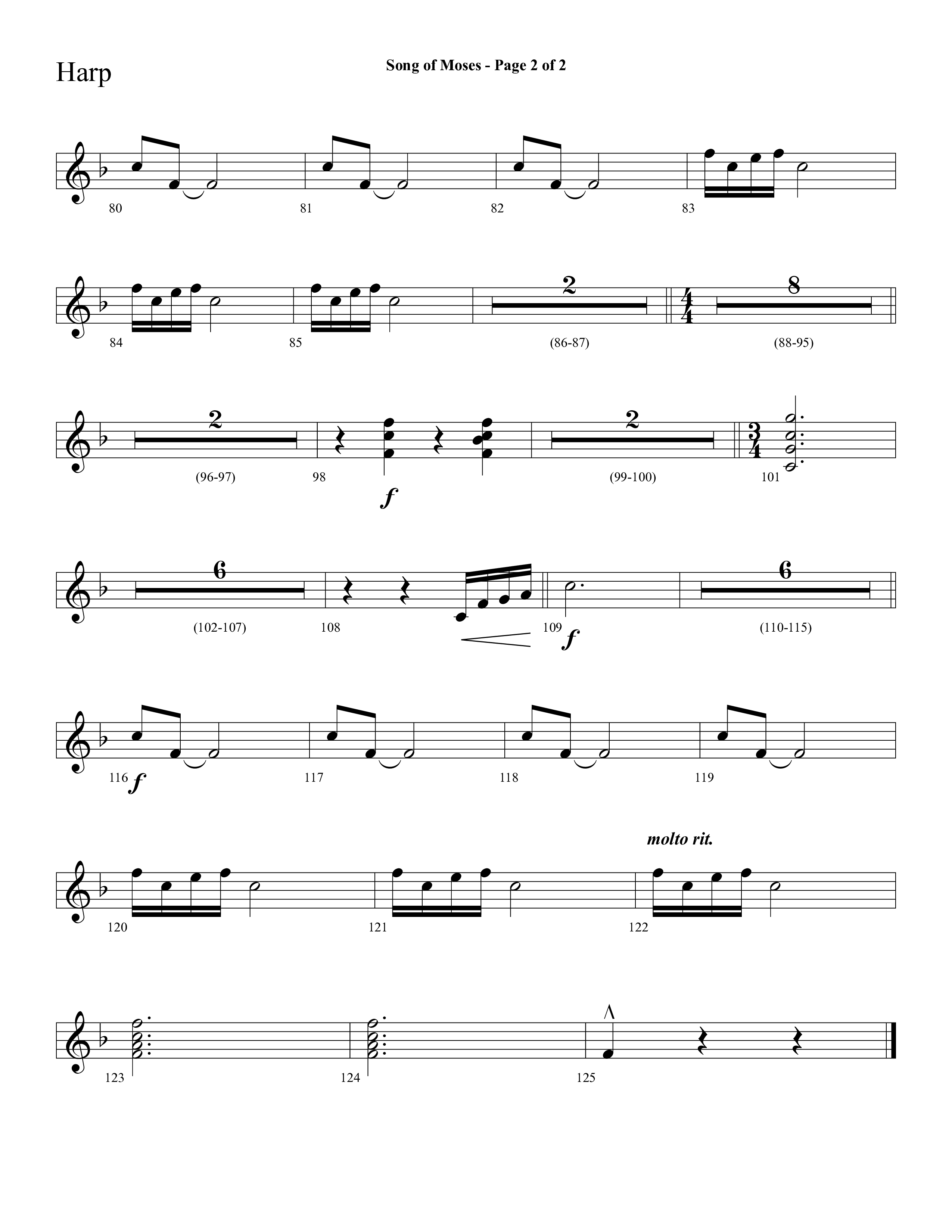 Song Of Moses (Choral Anthem SATB) Harp (Lifeway Choral / Arr. Cliff Duren)