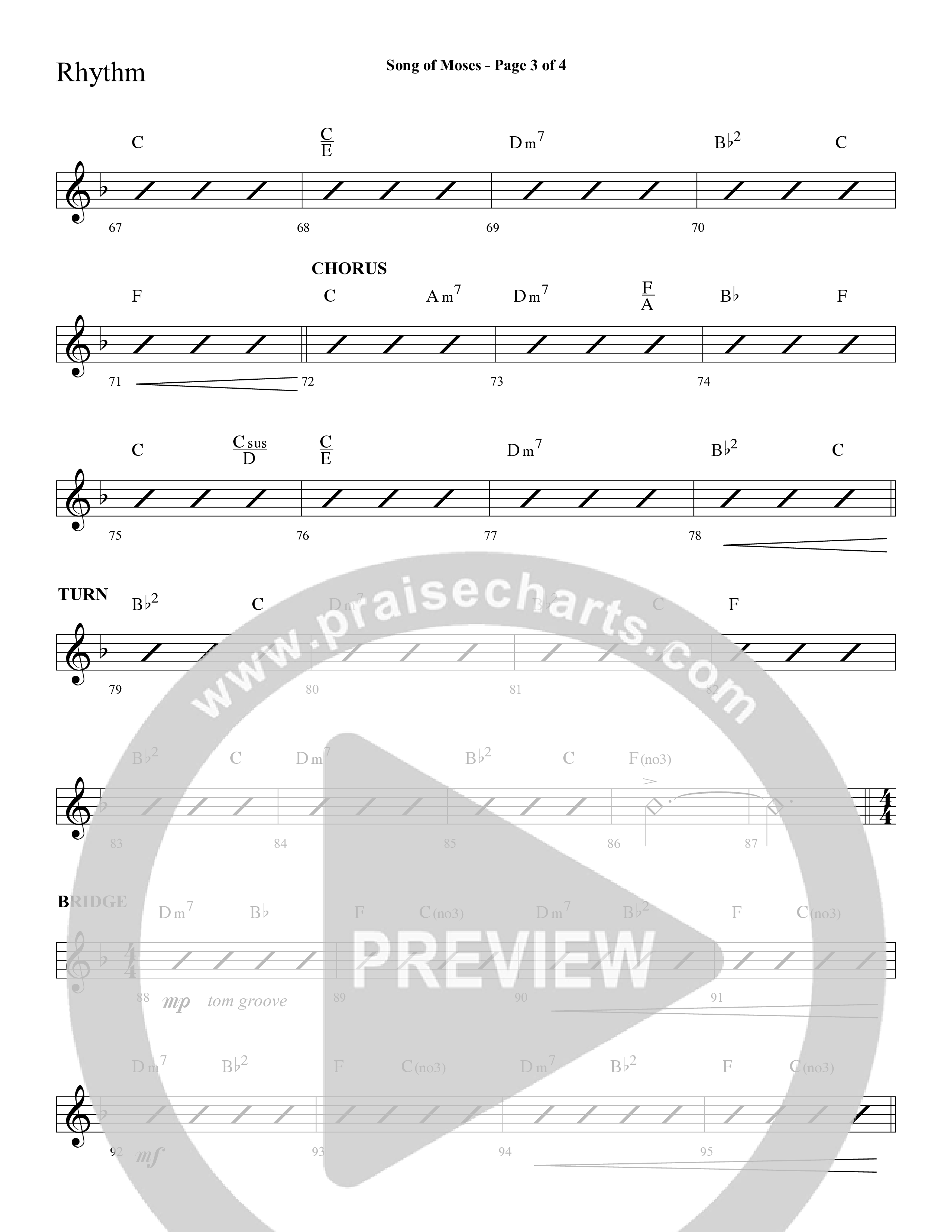 Song Of Moses (Choral Anthem SATB) Lead Melody & Rhythm (Lifeway Choral / Arr. Cliff Duren)