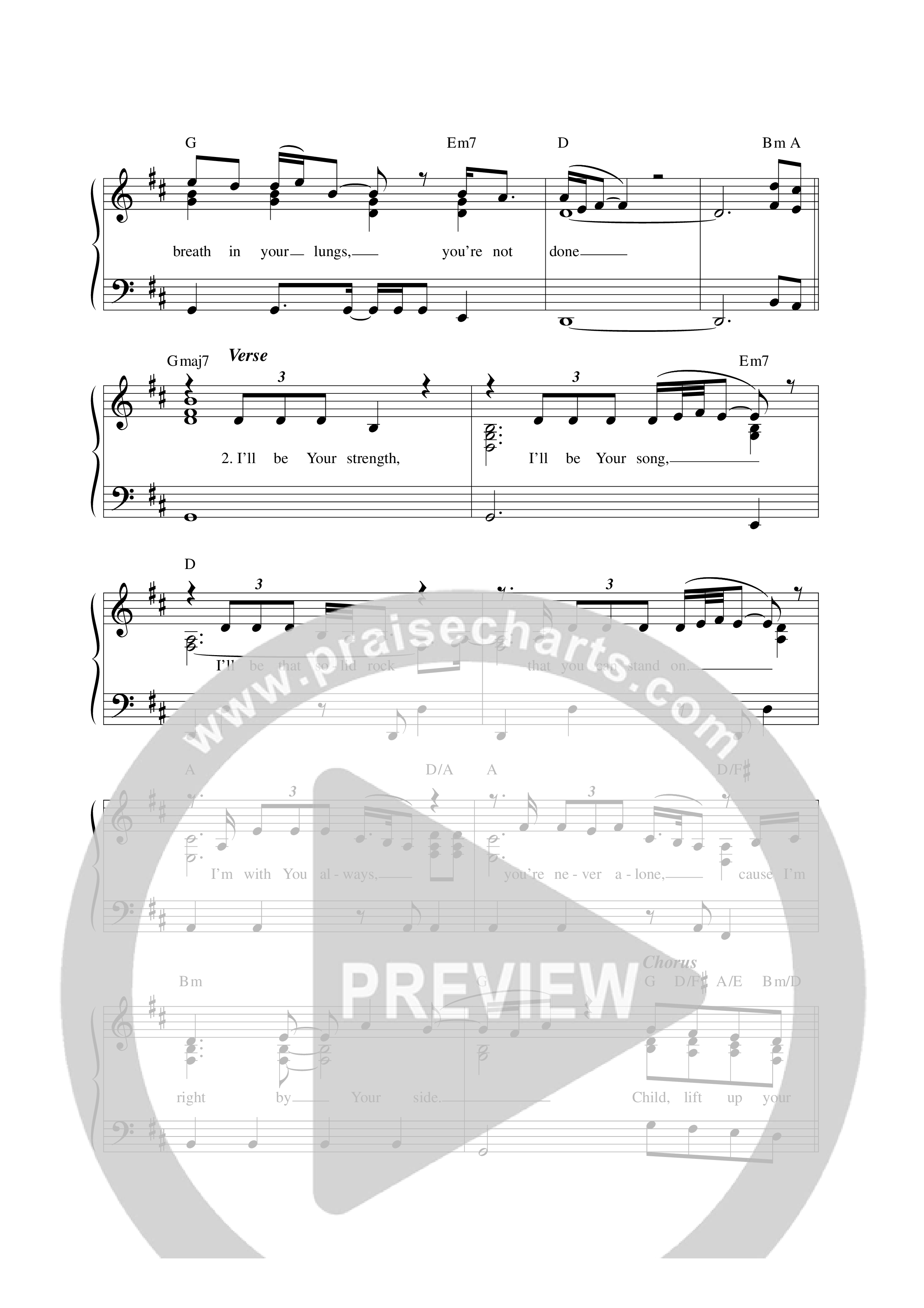 You're Not Done (Radio) Lead Sheet Melody (Leeland / Kari Jobe)