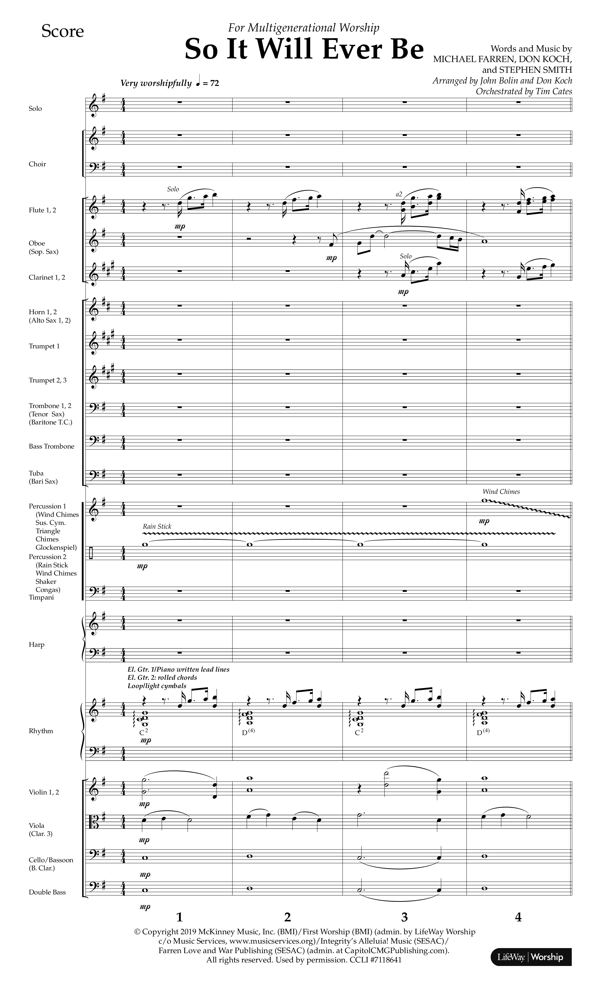 So It Will Ever Be (Choral Anthem SATB) Conductor's Score (Lifeway Choral / Arr. John Bolin / Arr. Don Koch / Orch. Tim Cates)