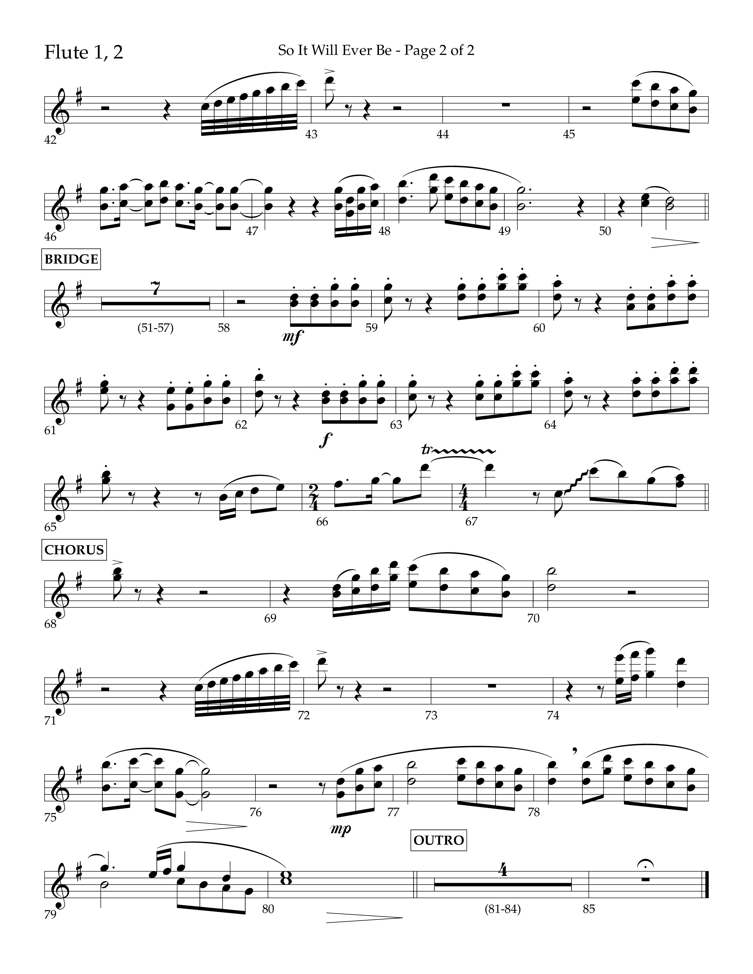 So It Will Ever Be (Choral Anthem SATB) Flute 1/2 (Lifeway Choral / Arr. John Bolin / Arr. Don Koch / Orch. Tim Cates)