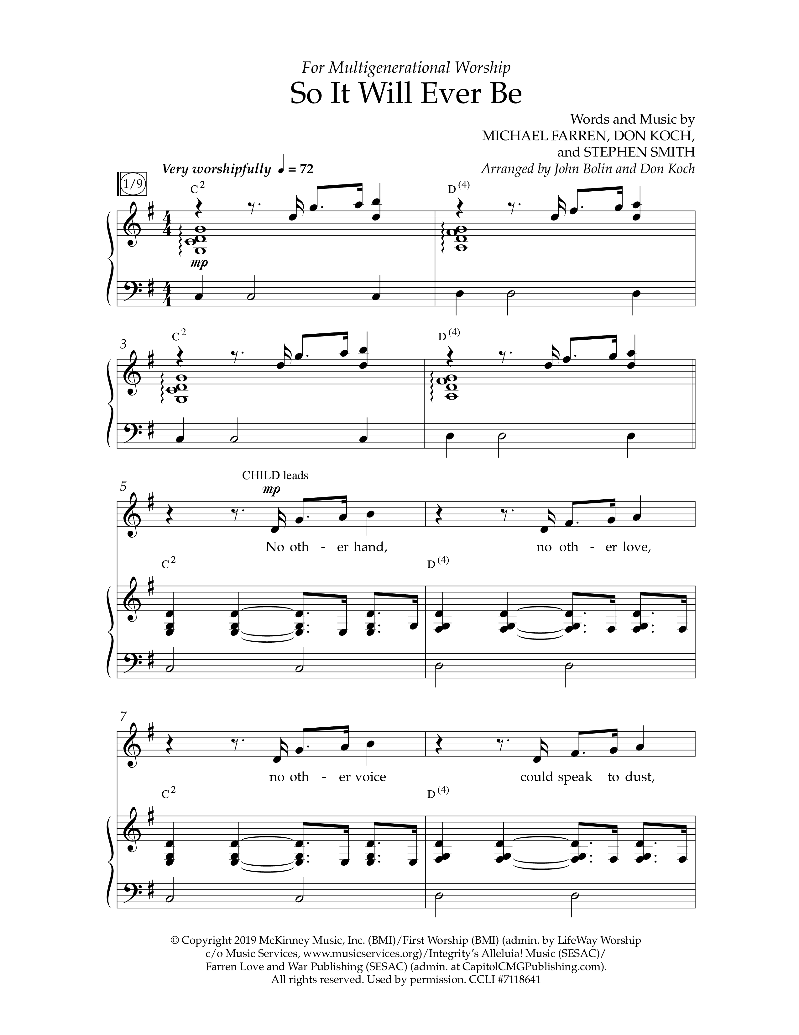 So It Will Ever Be (Choral Anthem SATB) Anthem (SATB/Piano) (Lifeway Choral / Arr. John Bolin / Arr. Don Koch / Orch. Tim Cates)