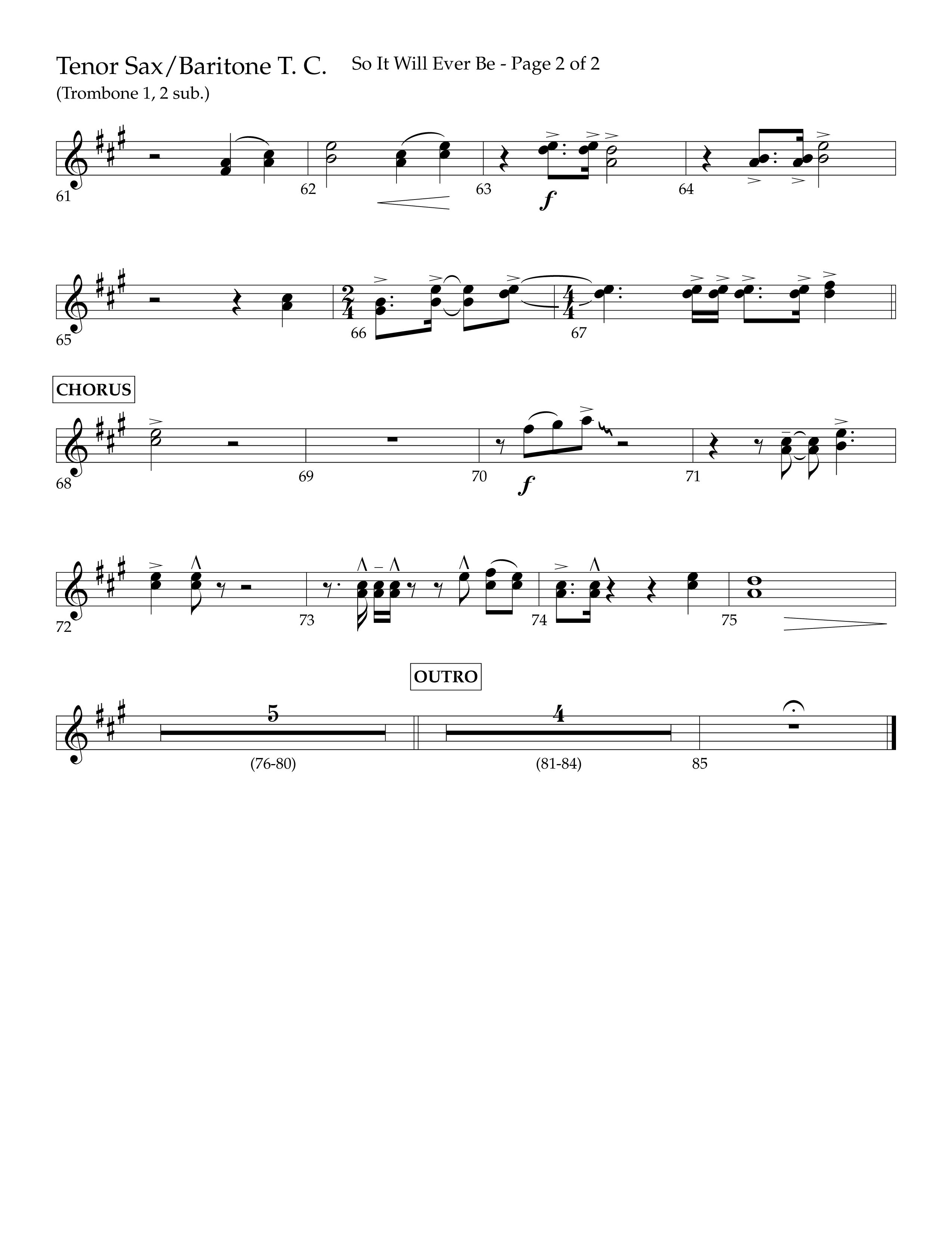 So It Will Ever Be (Choral Anthem SATB) Tenor Sax/Baritone T.C. (Lifeway Choral / Arr. John Bolin / Arr. Don Koch / Orch. Tim Cates)