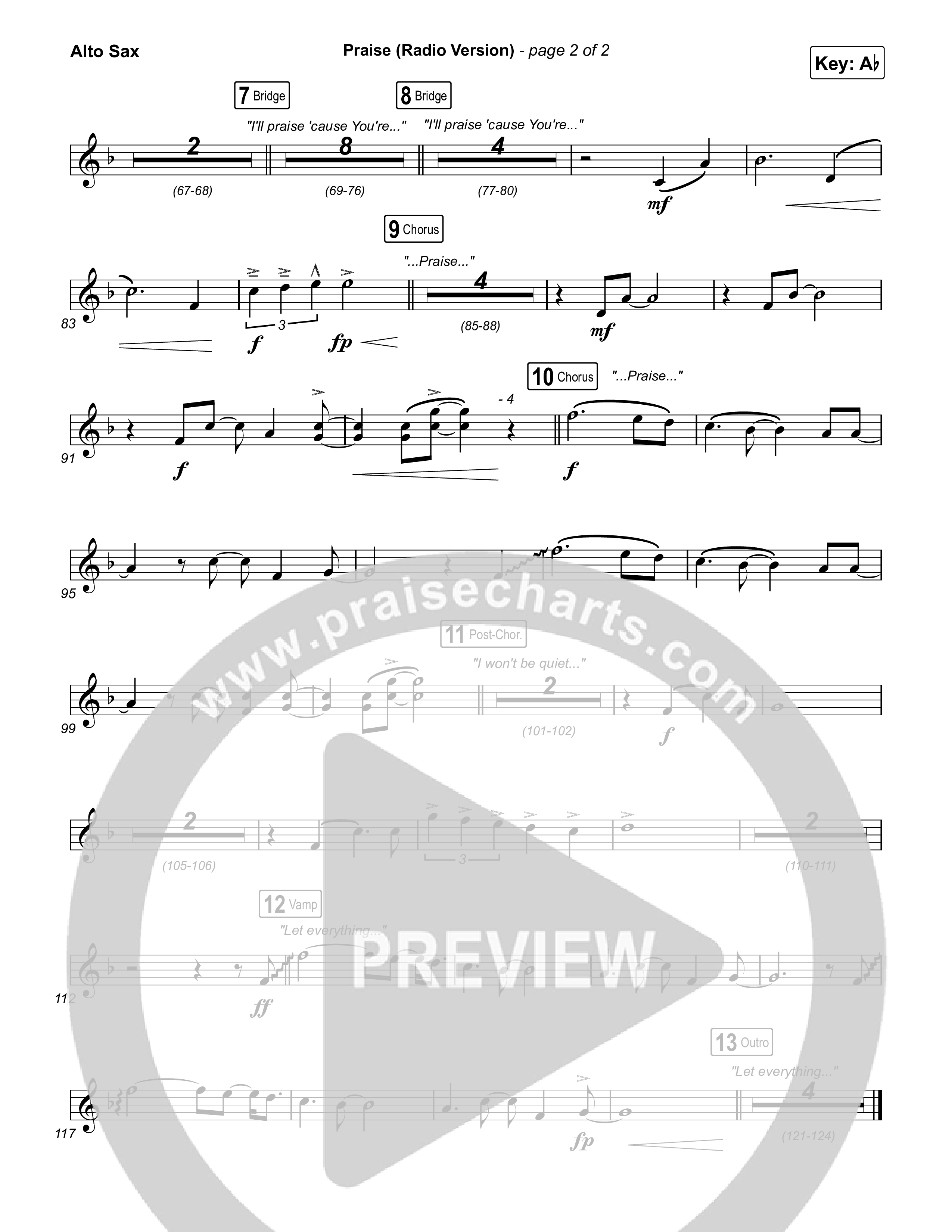 Praise (Radio) Alto Sax (Elevation Worship)