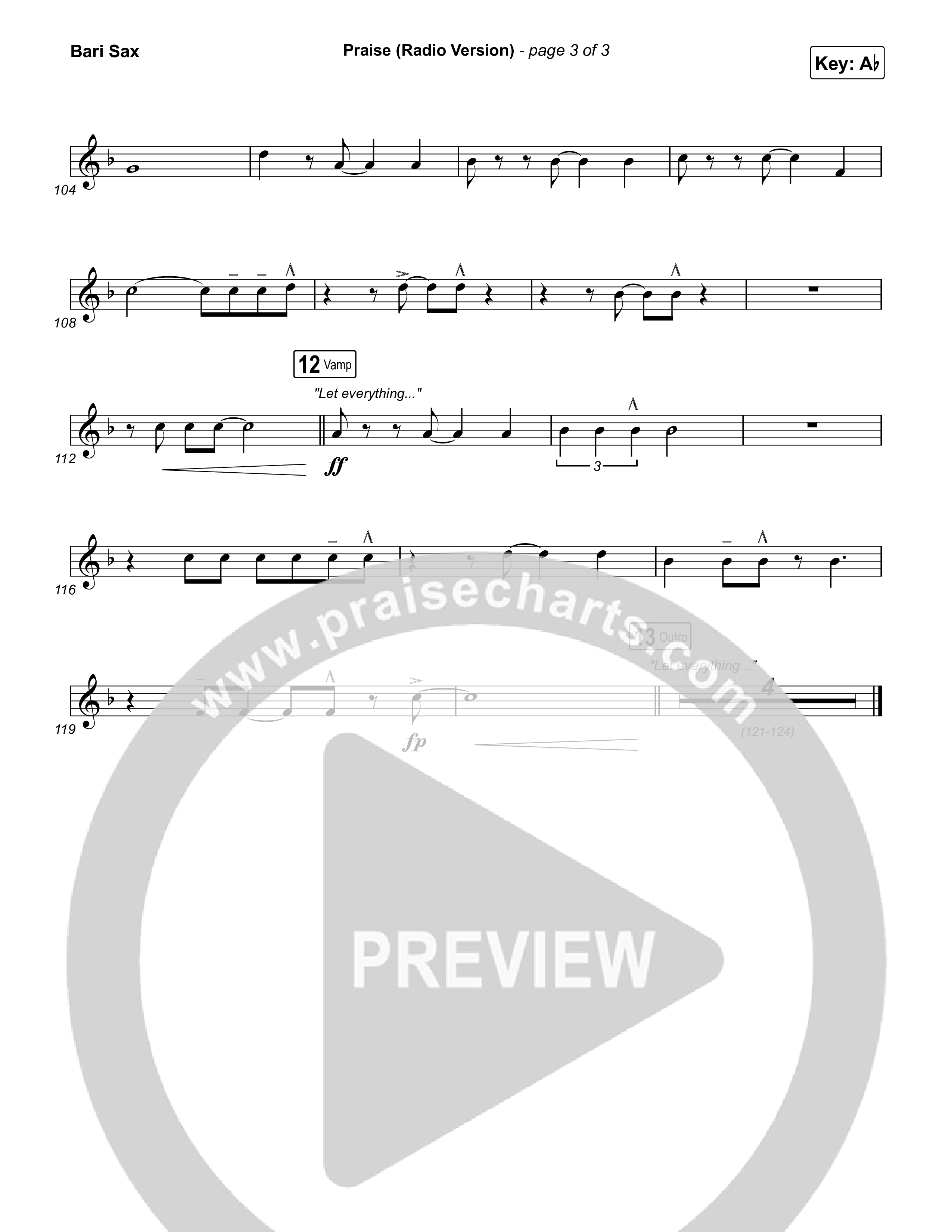 Praise (Radio) Bari Sax (Elevation Worship)