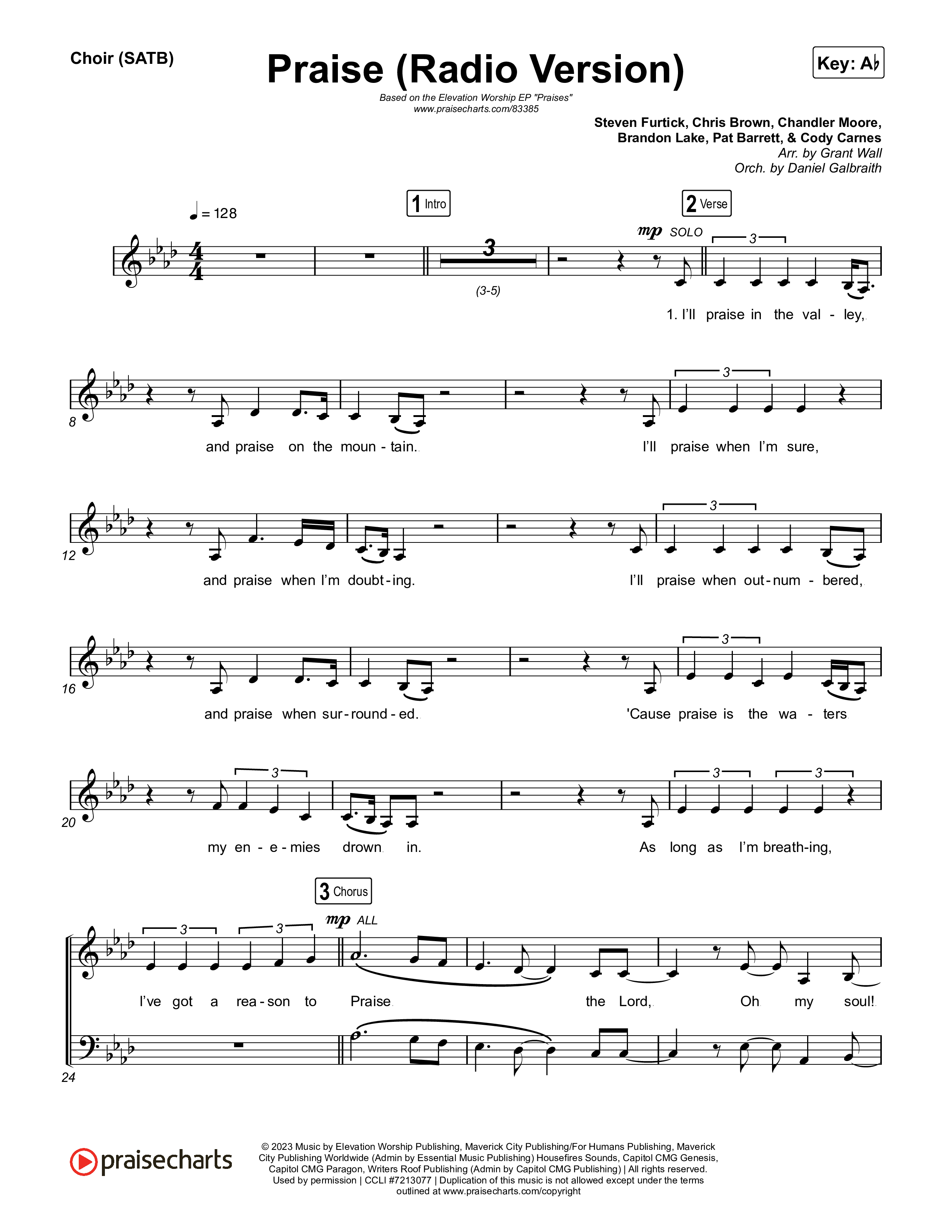Praise (Radio) Choir Sheet (SATB) (Elevation Worship)