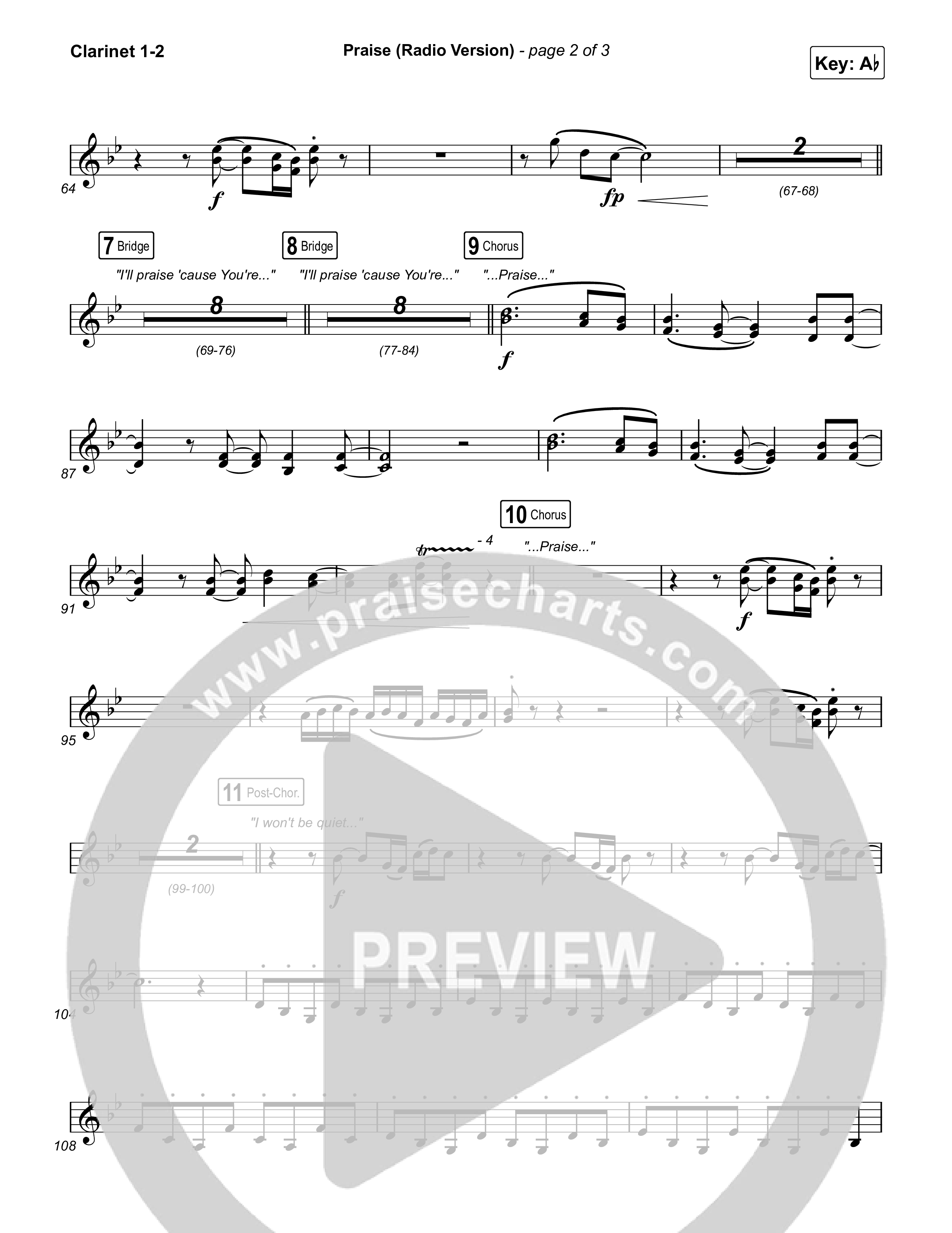 Praise (Radio) Clarinet 1/2 (Elevation Worship)