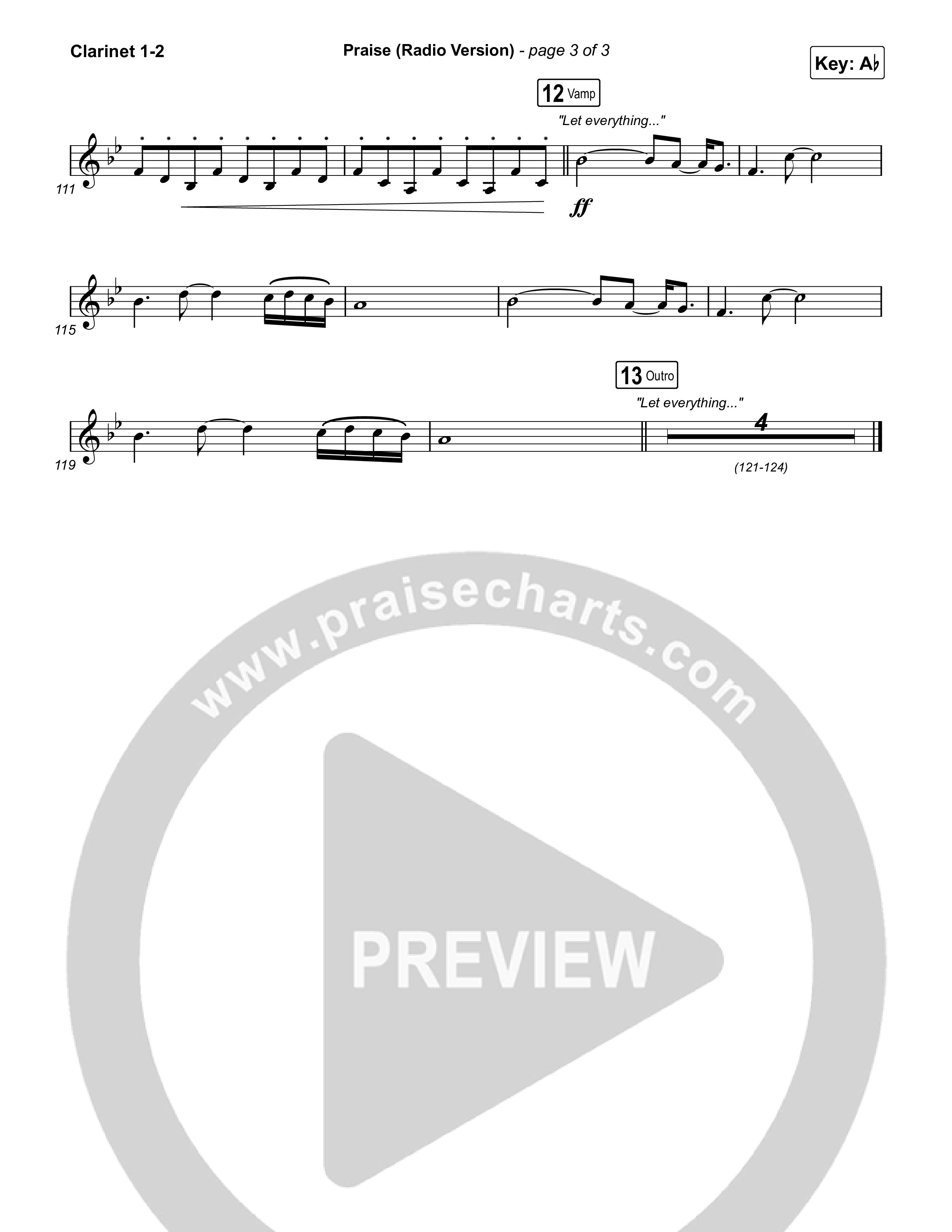 Praise (Radio) Clarinet 1/2 (Elevation Worship)