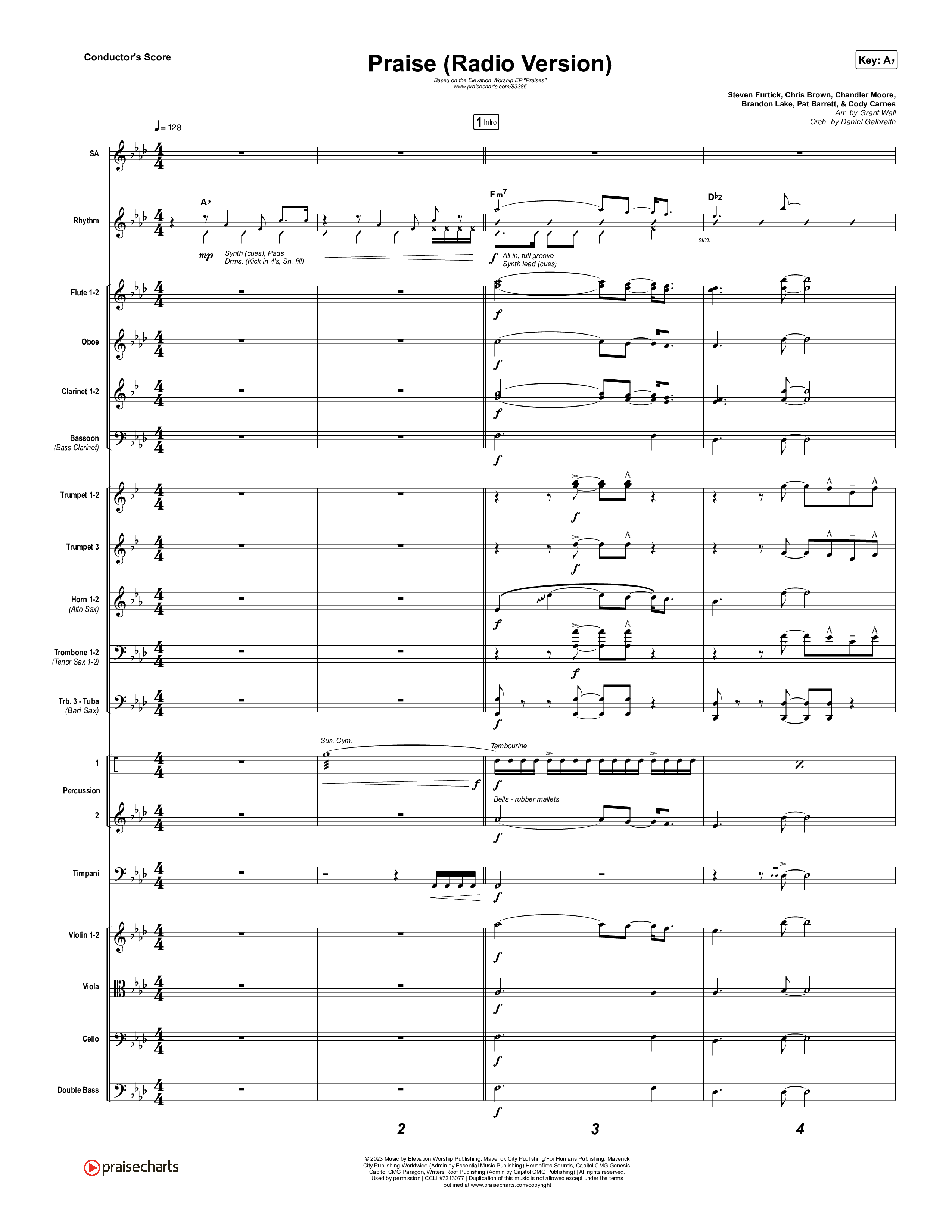 Praise (Radio) Conductor's Score (Elevation Worship)