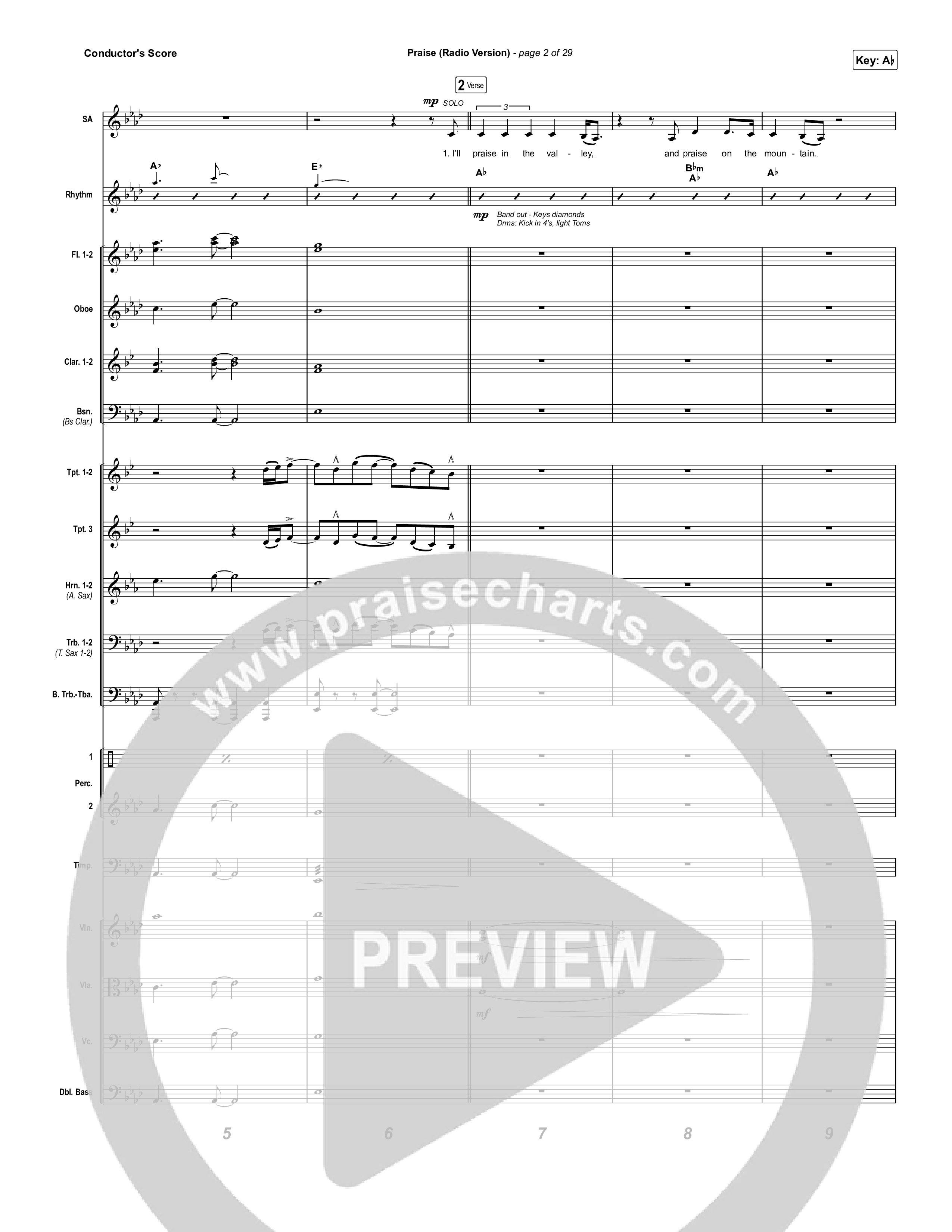 Praise (Radio) Conductor's Score (Elevation Worship)