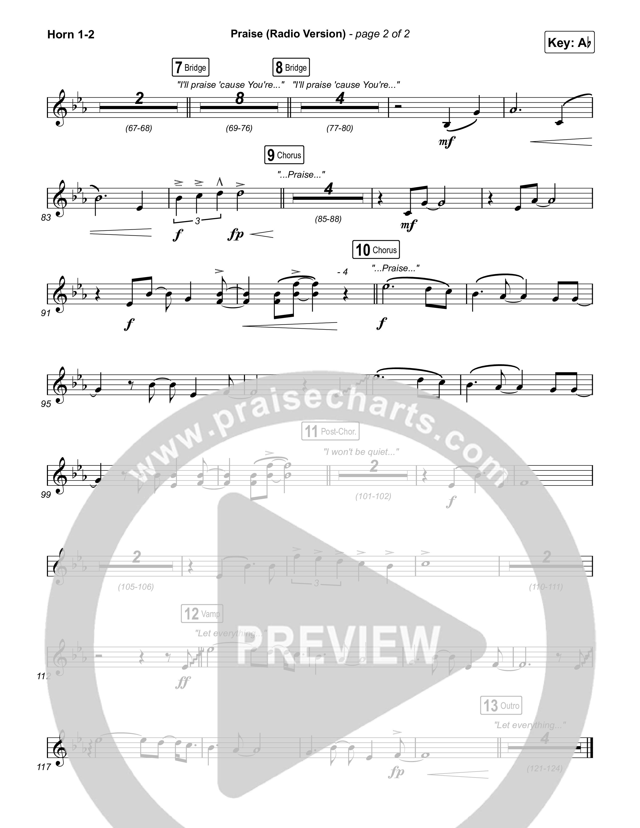 Praise (Radio) French Horn 1,2 (Elevation Worship)