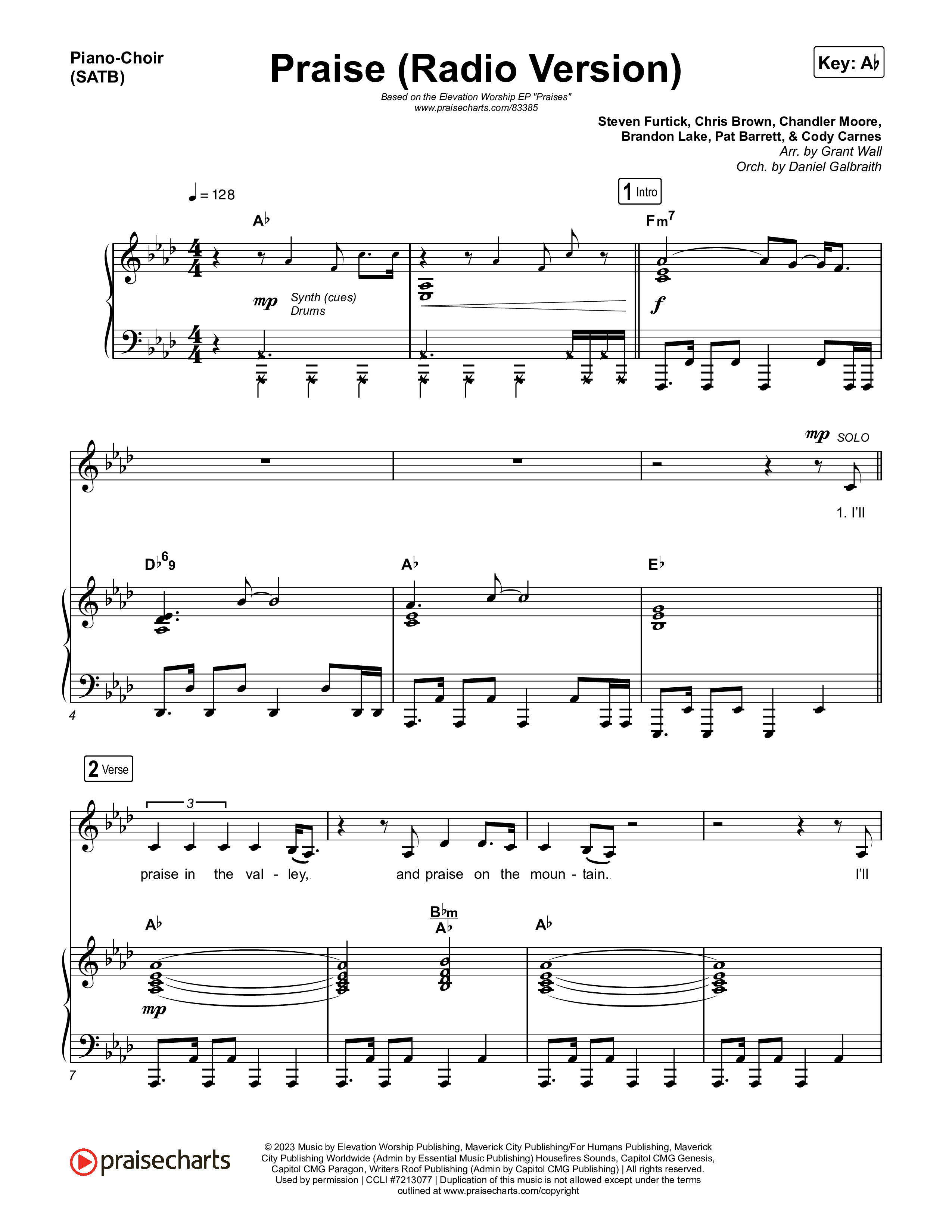 Praise (Radio) Piano/Vocal Pack (Elevation Worship)