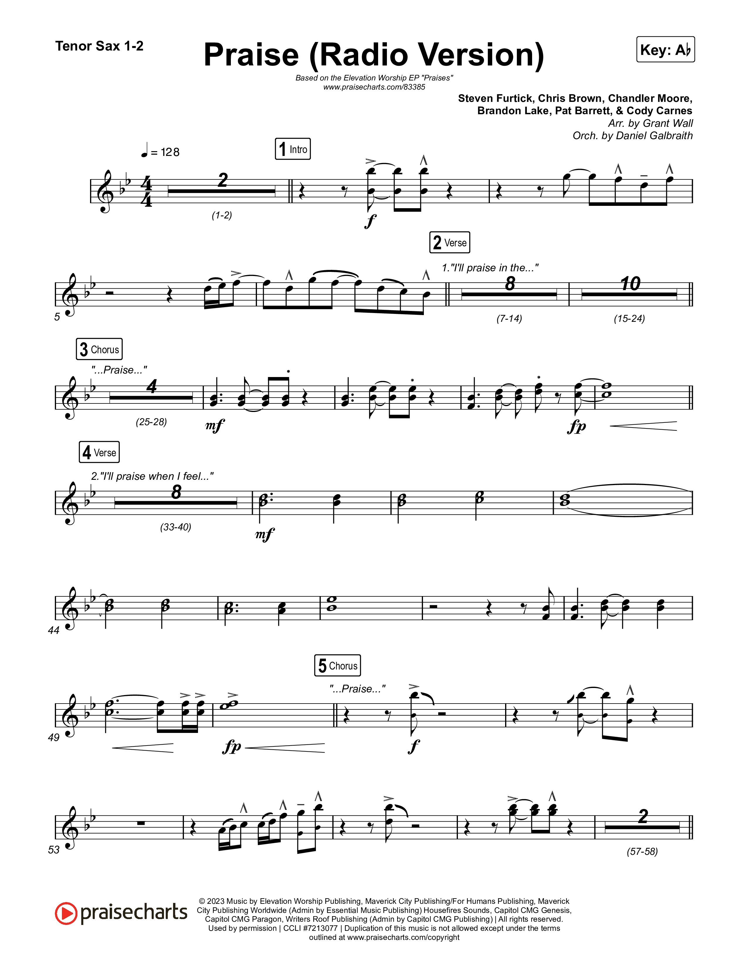 Praise (Radio) Sax Pack (Elevation Worship)