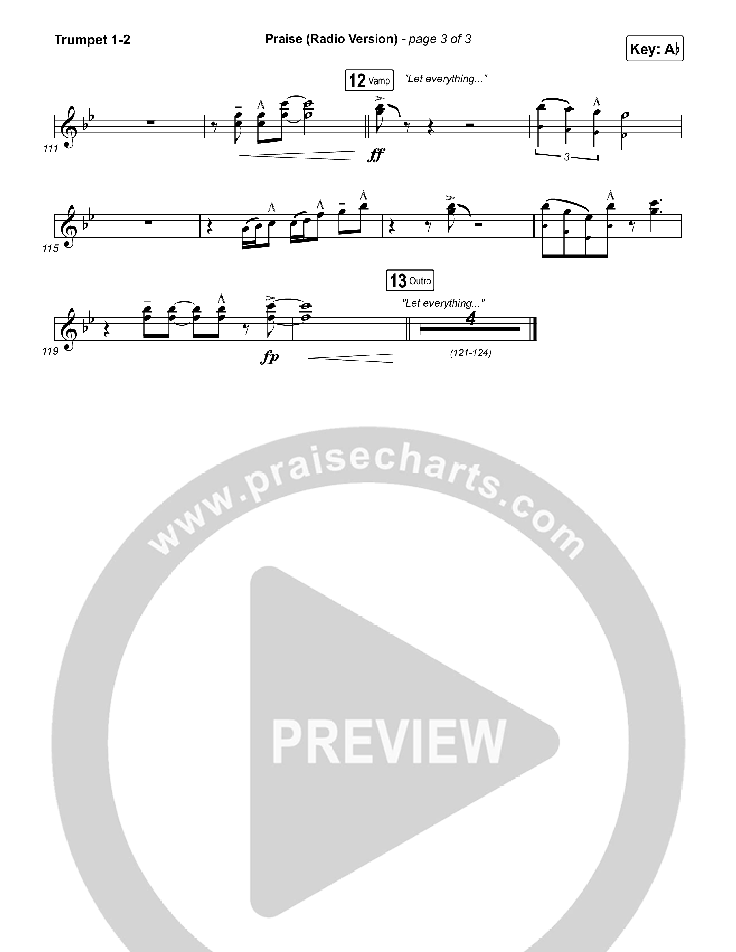 Praise (Radio) Trumpet 1,2 (Elevation Worship)