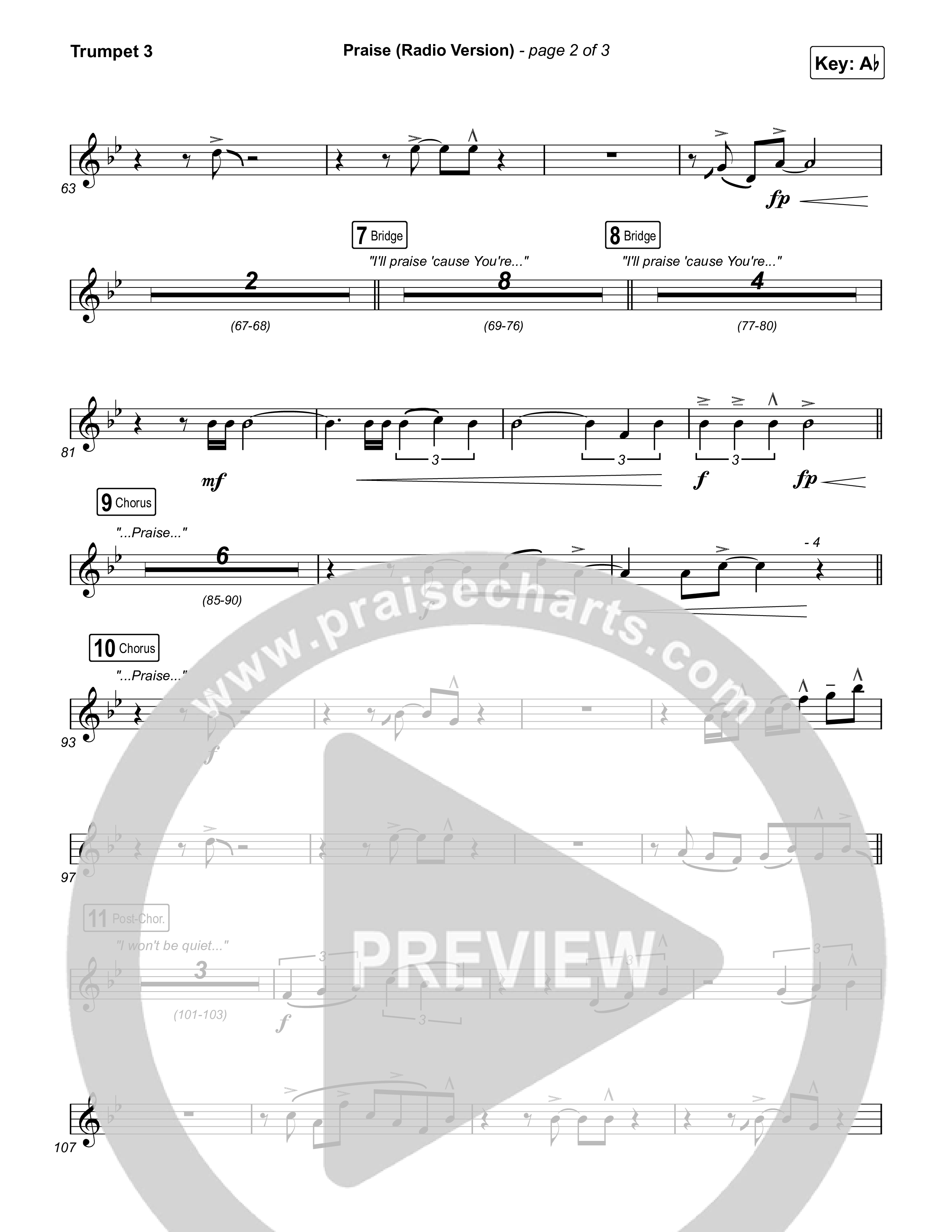 Praise (Radio) Trumpet 3 (Elevation Worship)