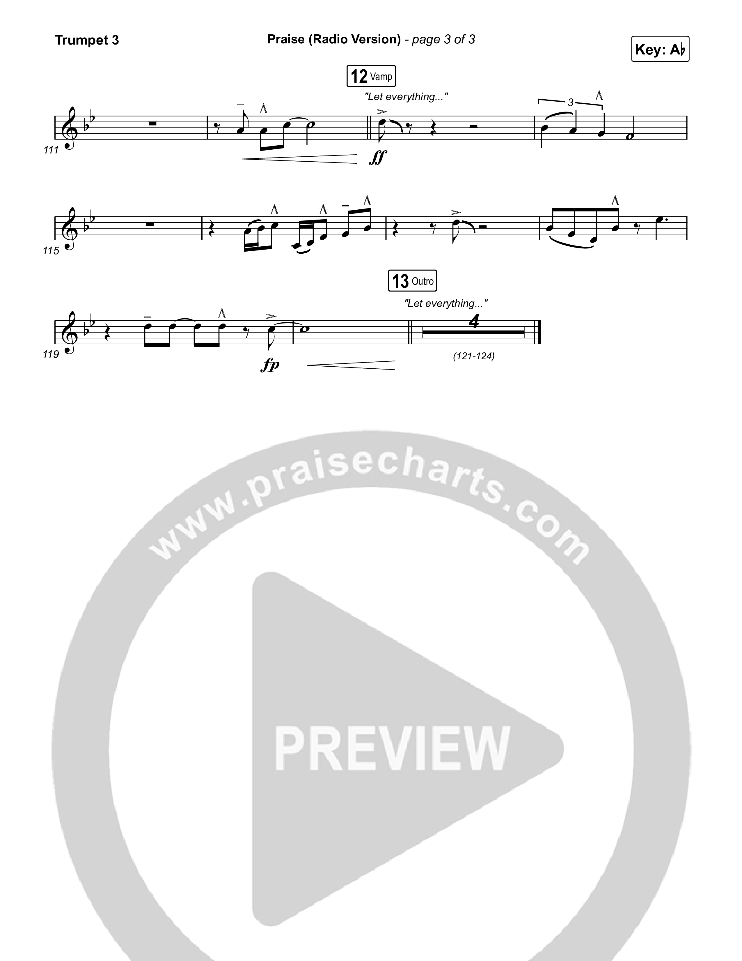 Praise (Radio) Trumpet 3 (Elevation Worship)