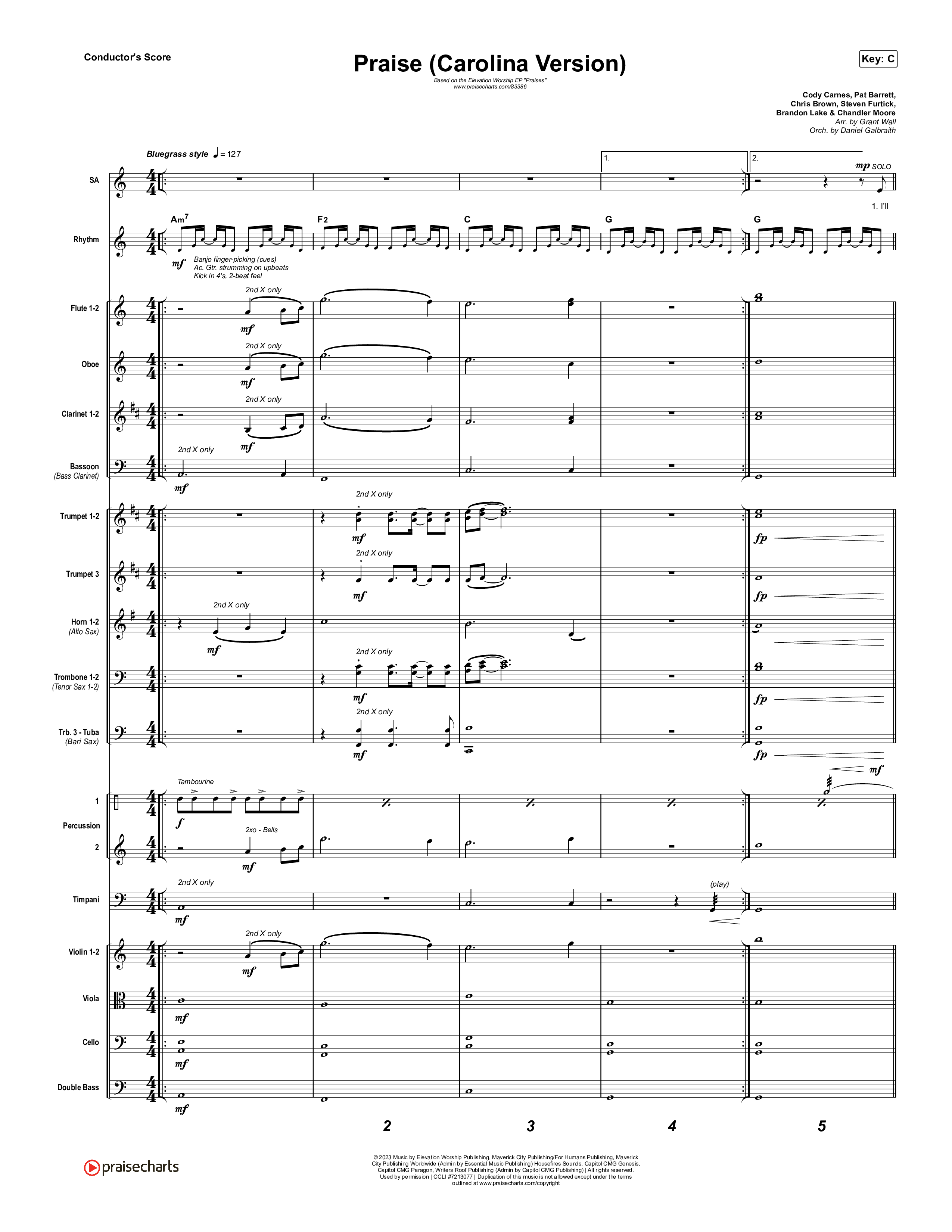 Praise (Carolina Version) Conductor's Score (Elevation Worship)