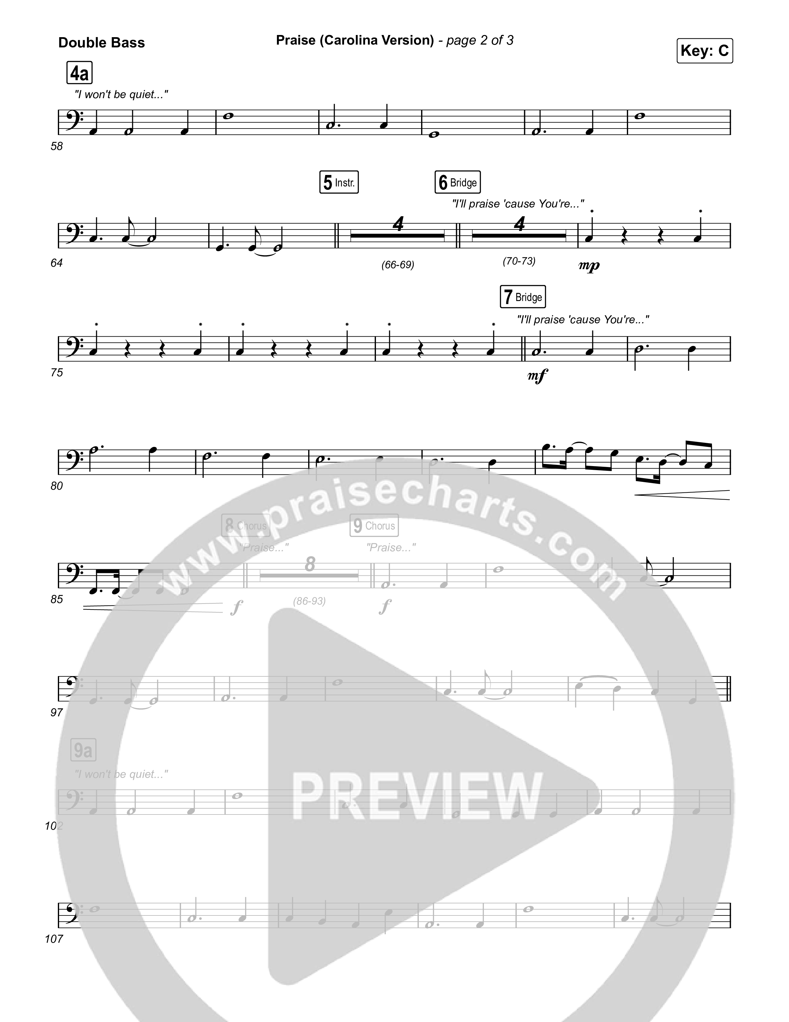 Praise (Carolina Version) String Bass (Elevation Worship)