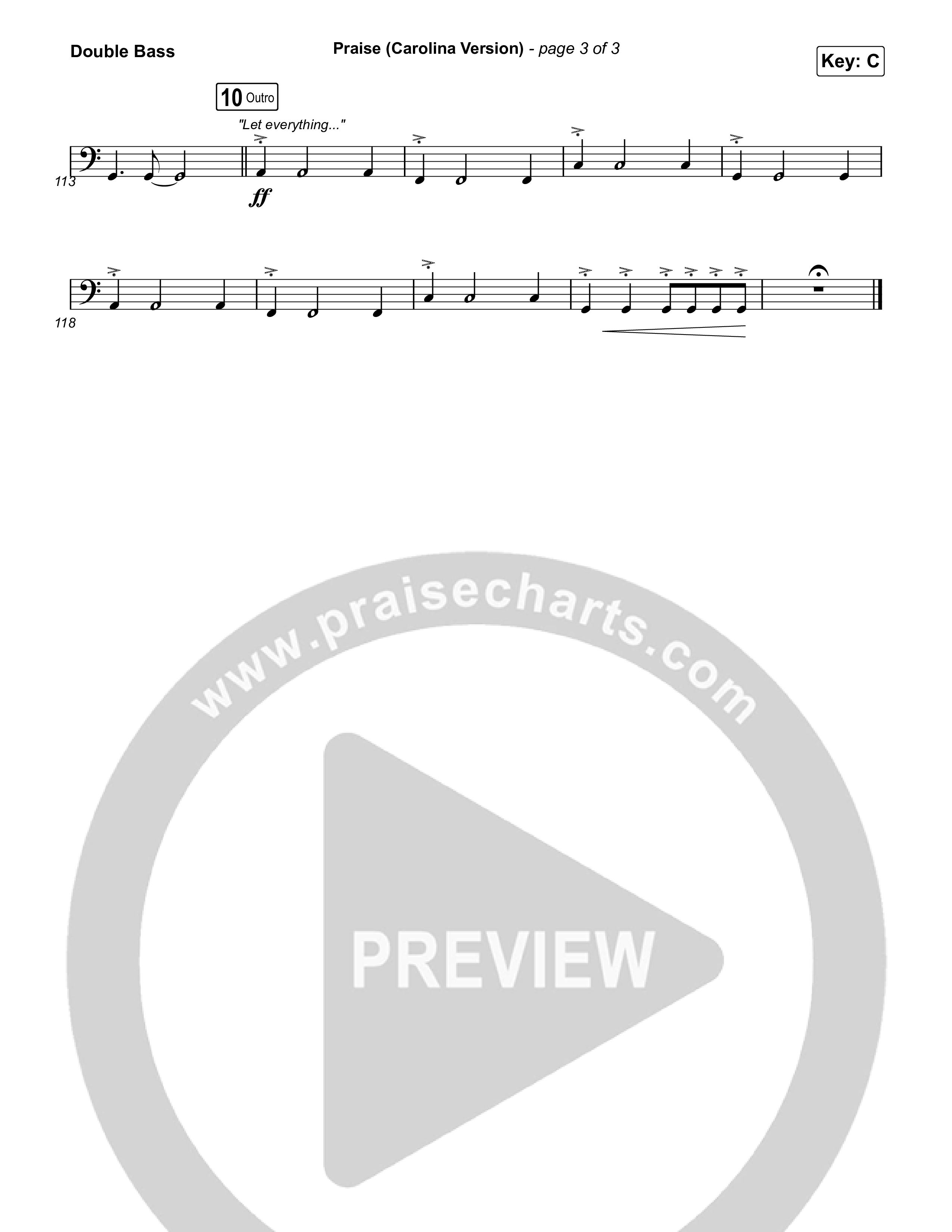 Praise (Carolina Version) String Bass (Elevation Worship)