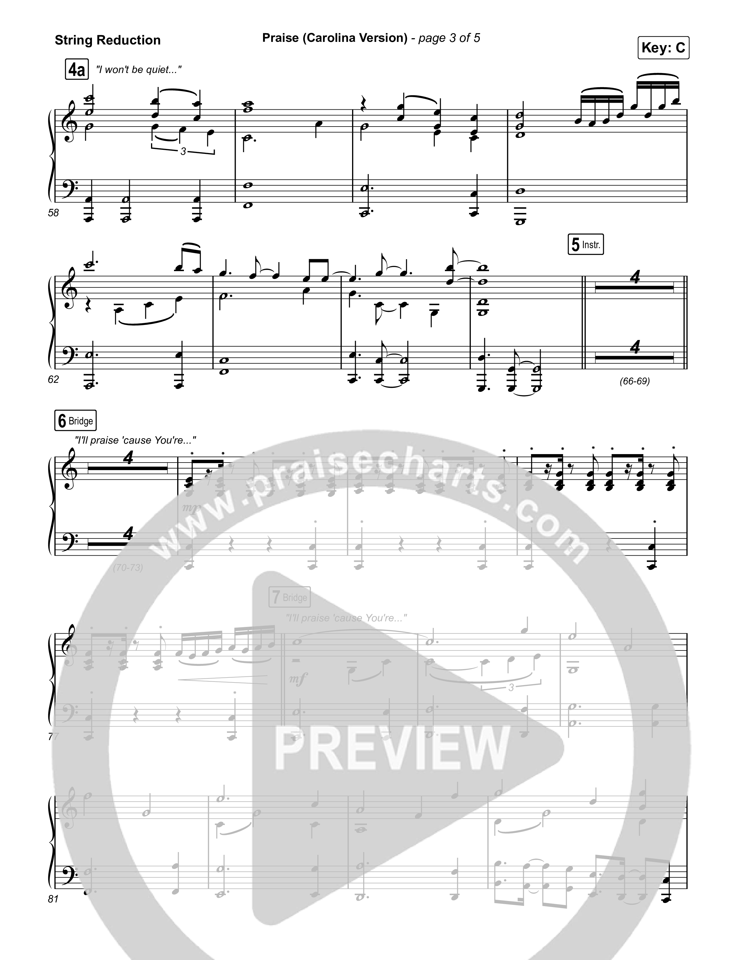 Praise (Carolina Version) String Reduction (Elevation Worship)