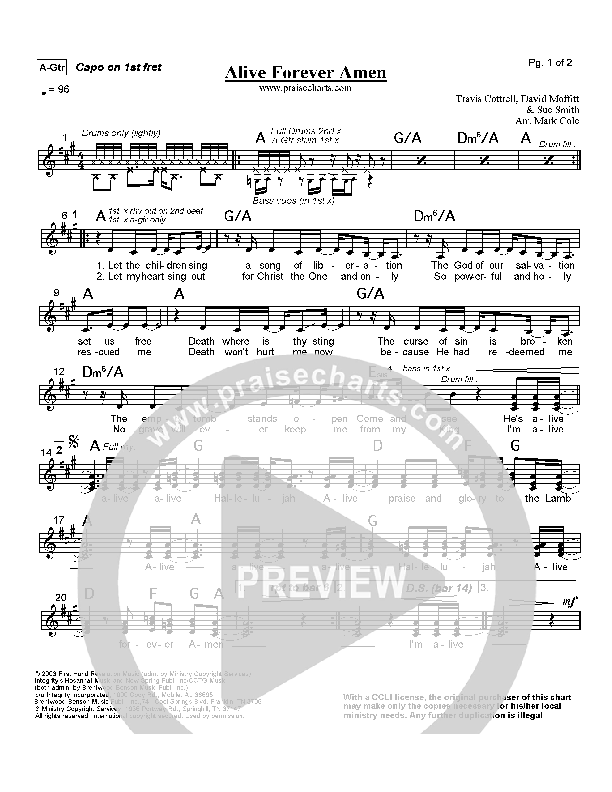 Alive Forever Amen Acoustic Guitar (Travis Cottrell)