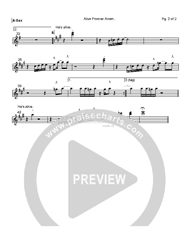 Alive Forever Amen Alto Sax (Travis Cottrell)