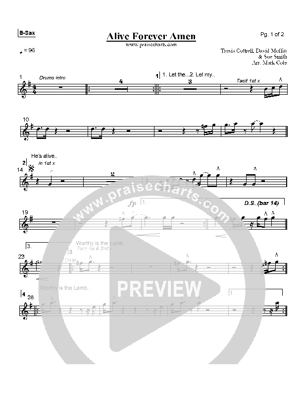 Alive Forever Amen Bari Sax (Travis Cottrell)