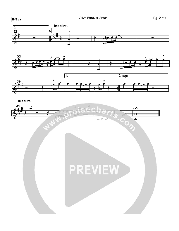 Alive Forever Amen Bari Sax (Travis Cottrell)