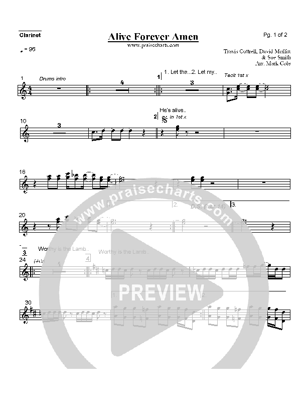 Alive Forever Amen Clarinet (Travis Cottrell)