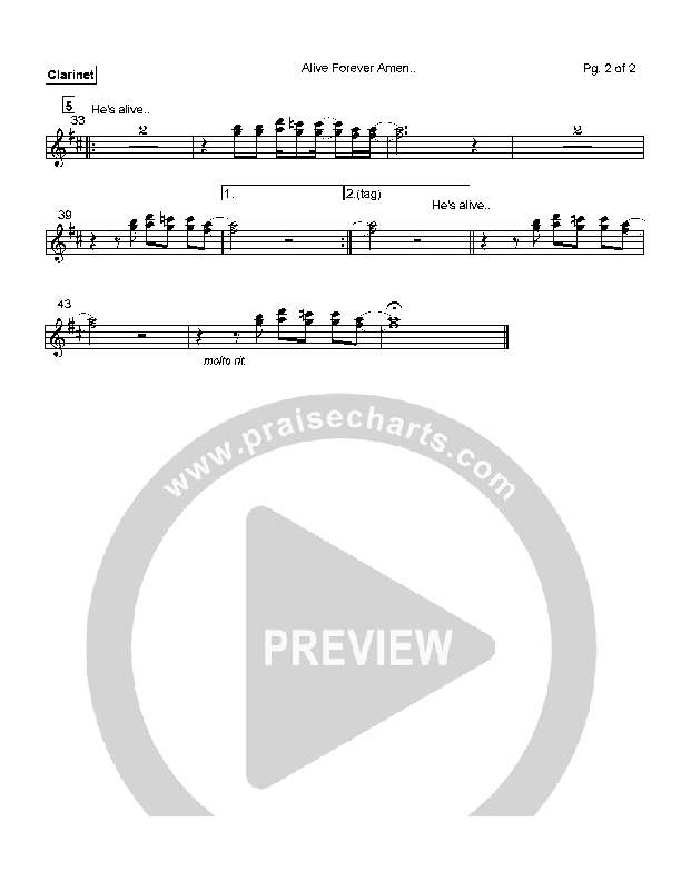 Alive Forever Amen Clarinet (Travis Cottrell)