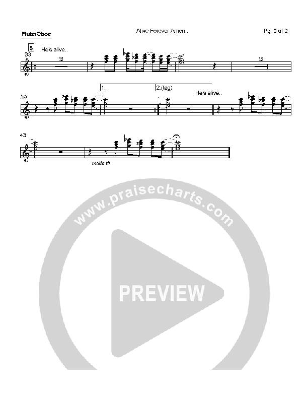 Alive Forever Amen Flute/Oboe (Travis Cottrell)