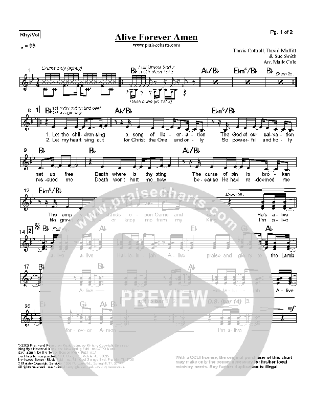 Alive Forever Amen Rhythm/Vocal (Travis Cottrell)