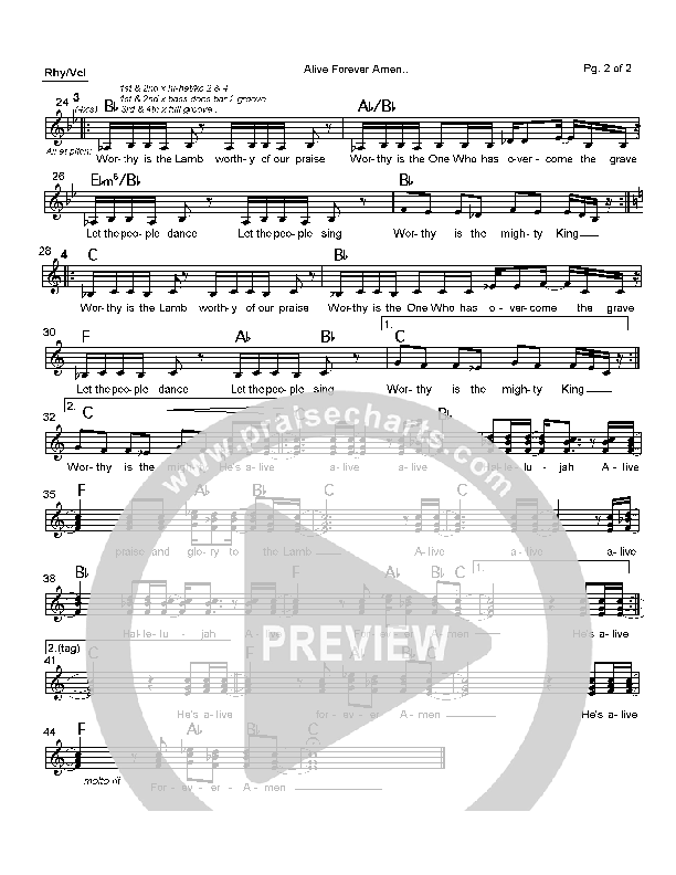 Alive Forever Amen Rhythm/Vocal (Travis Cottrell)