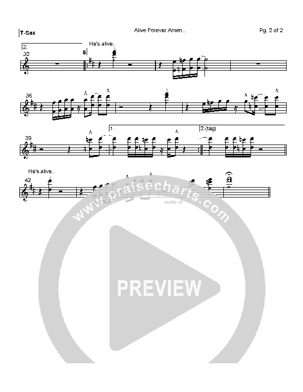 Alive Forever Amen Tenor Sax 2 (Travis Cottrell)