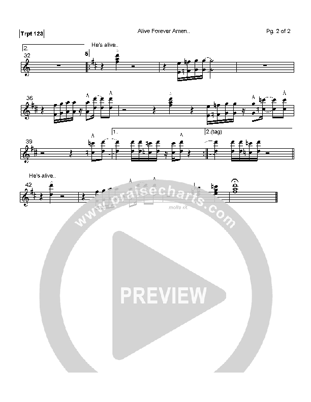 Alive Forever Amen Trumpet 1/2/3 (Travis Cottrell)