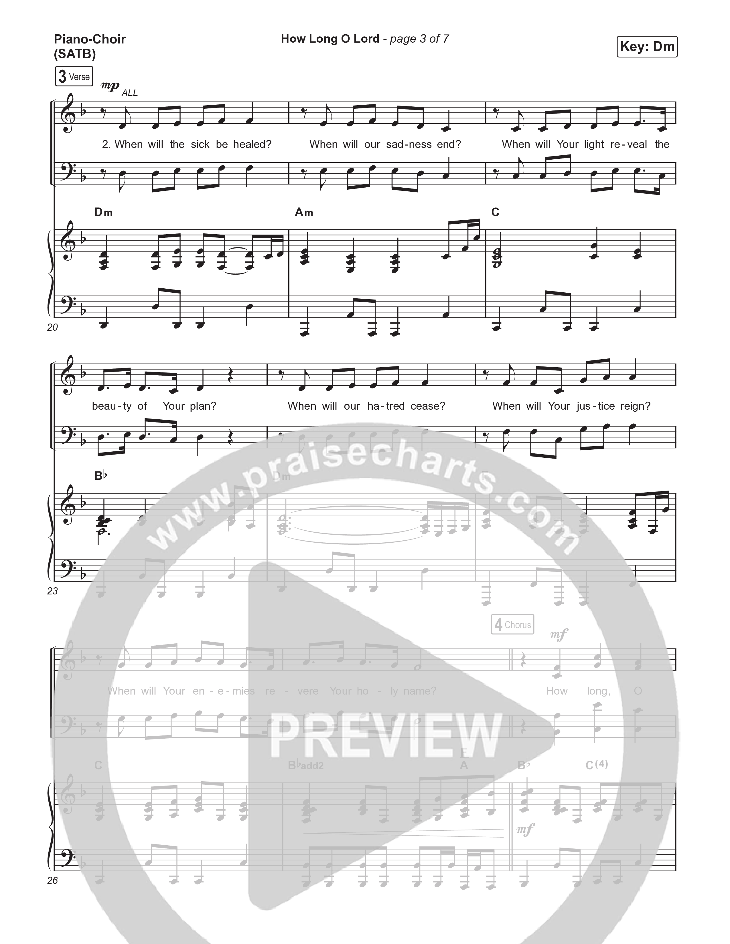 How Long O Lord Piano/Vocal (SATB) (Keith & Kristyn Getty / Jordan Kauflin / Matt Merker)