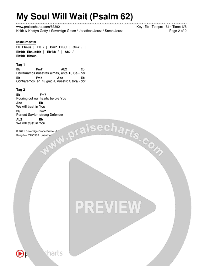 My Soul Will Wait / Mi Alma Esperará Chords & Lyrics (Keith & Kristyn Getty / Sovereign Grace / Jonathan Jerez / Sarah Jerez)