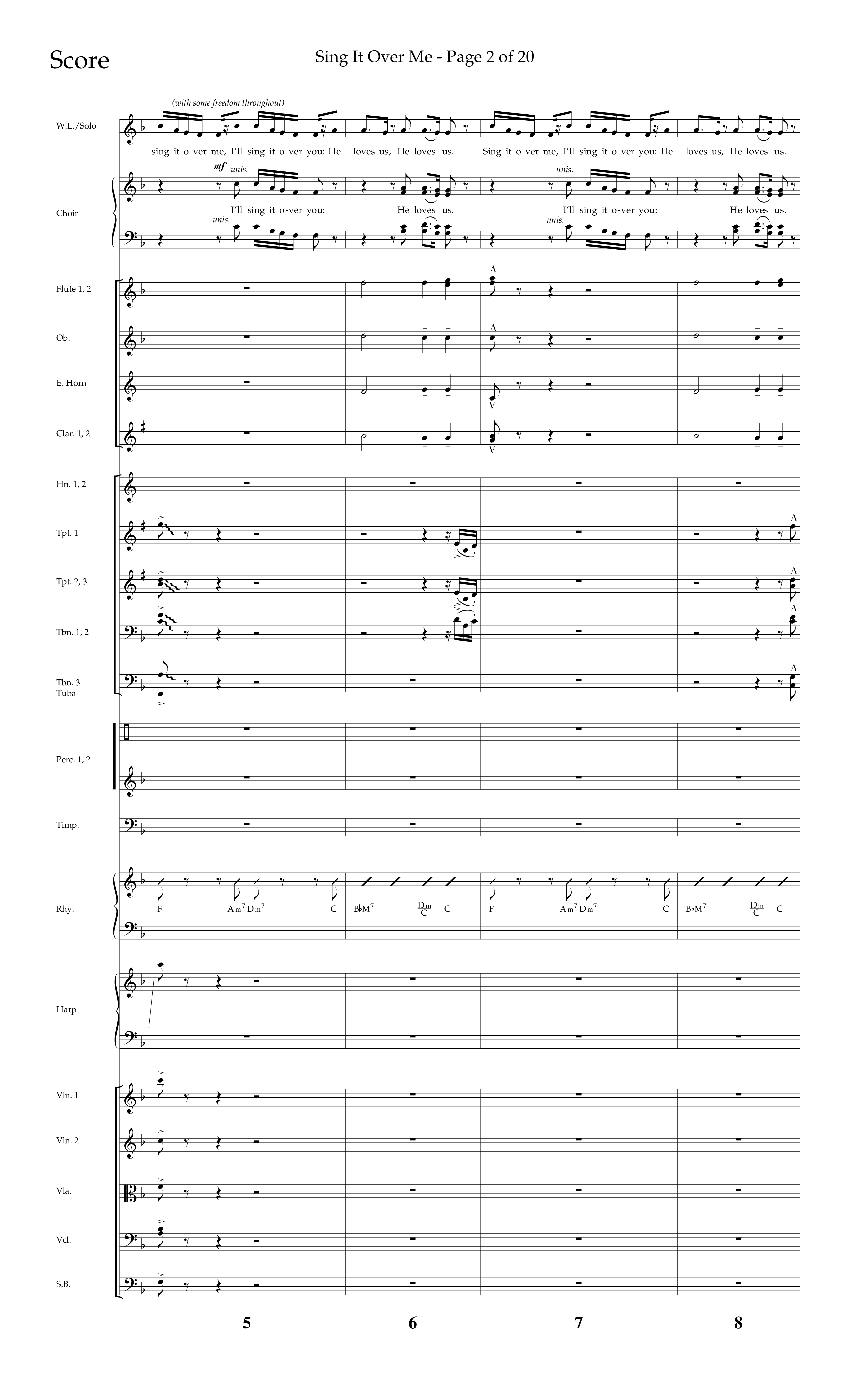 Sing It Over Me (Choral Anthem SATB) Orchestration (Lifeway Choral / Arr. Geron Davis / Orch. J. Daniel Smith)