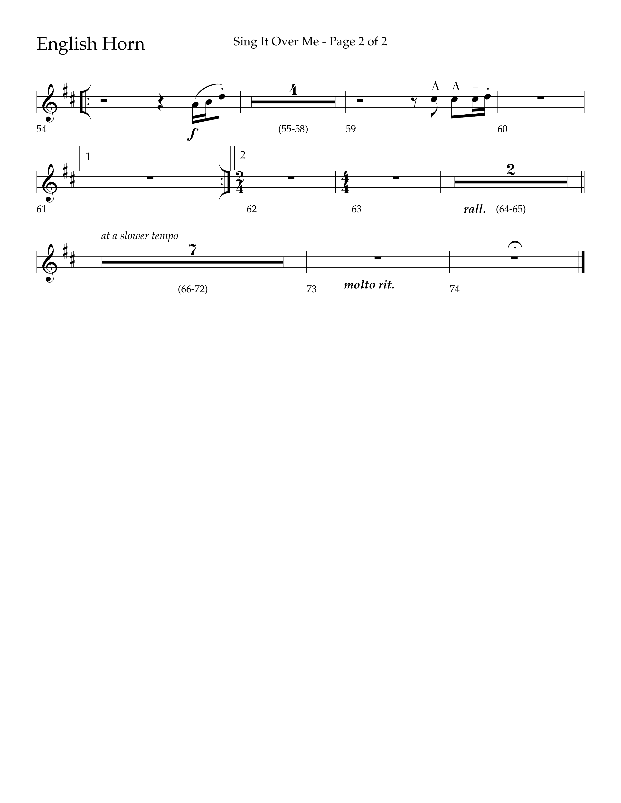 Sing It Over Me (Choral Anthem SATB) English Horn (Lifeway Choral / Arr. Geron Davis / Orch. J. Daniel Smith)
