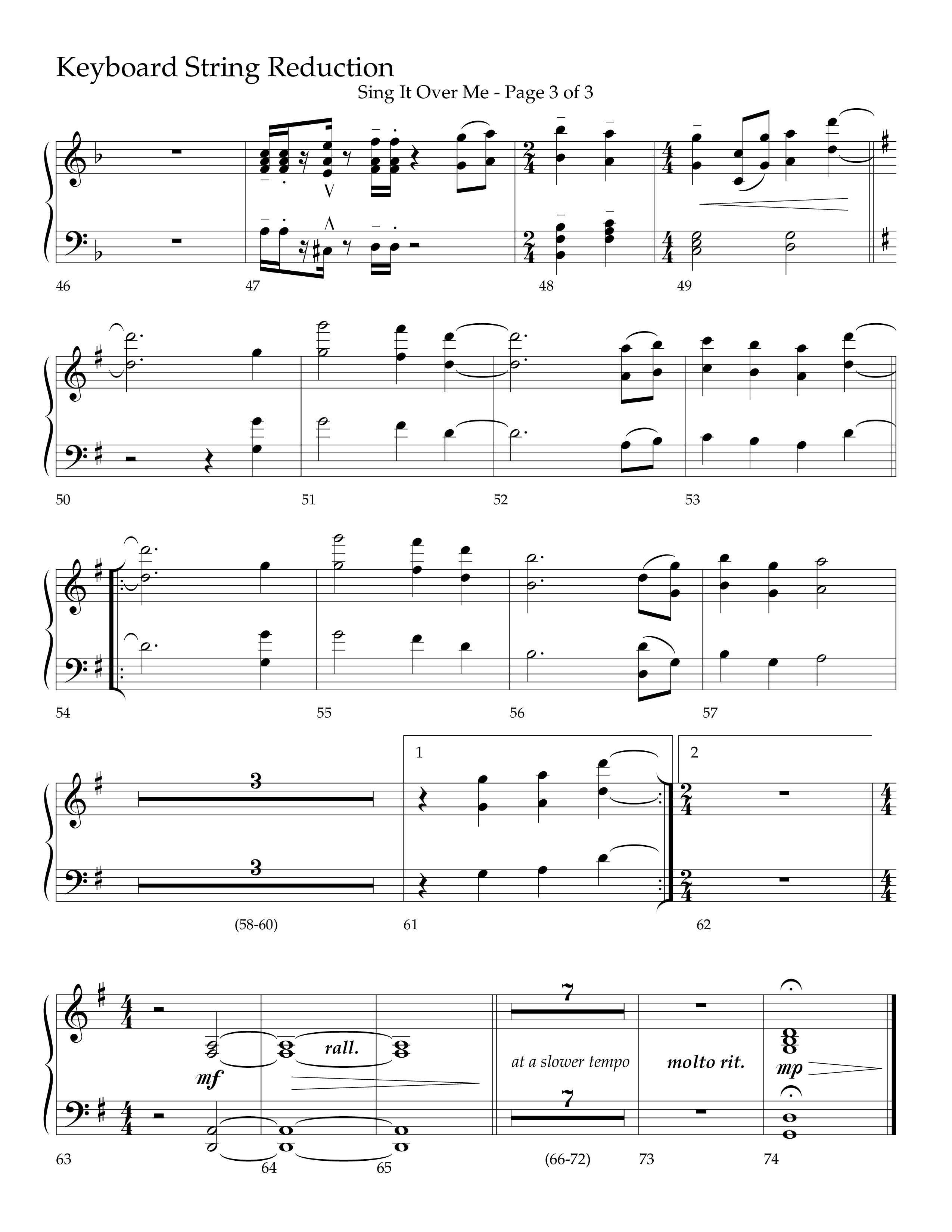 Sing It Over Me (Choral Anthem SATB) String Reduction (Lifeway Choral / Arr. Geron Davis / Orch. J. Daniel Smith)