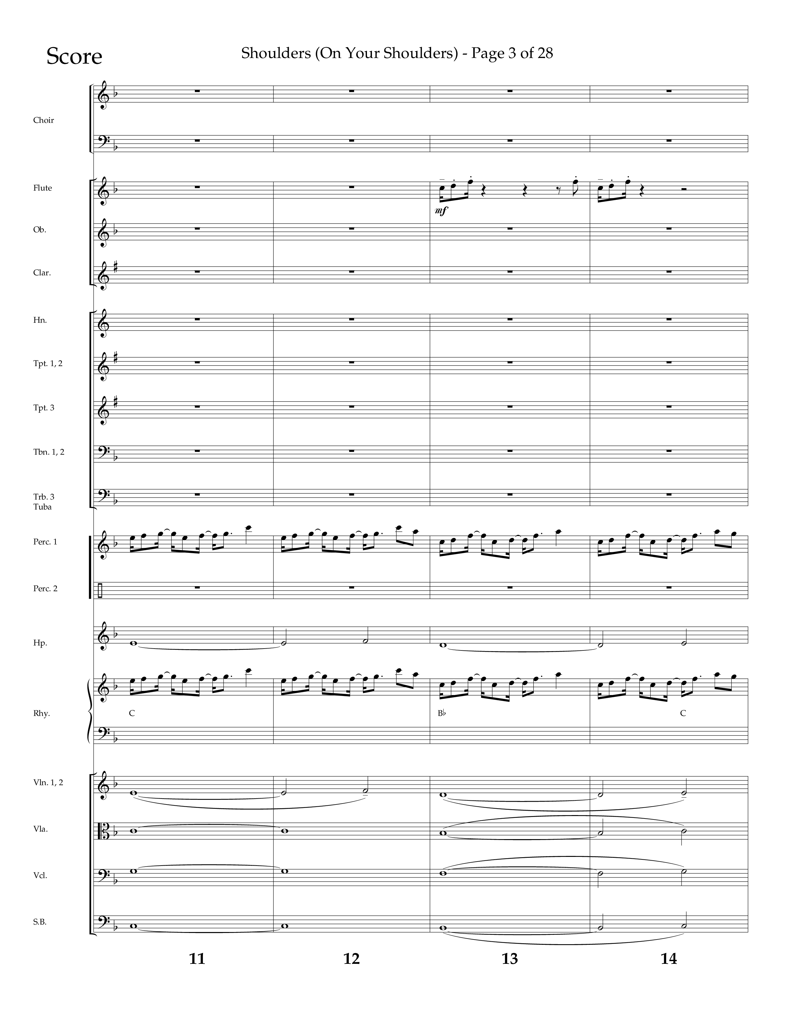 Shoulders (Choral Anthem SATB) Orchestration (Lifeway Choral / Arr. Cliff Duren)