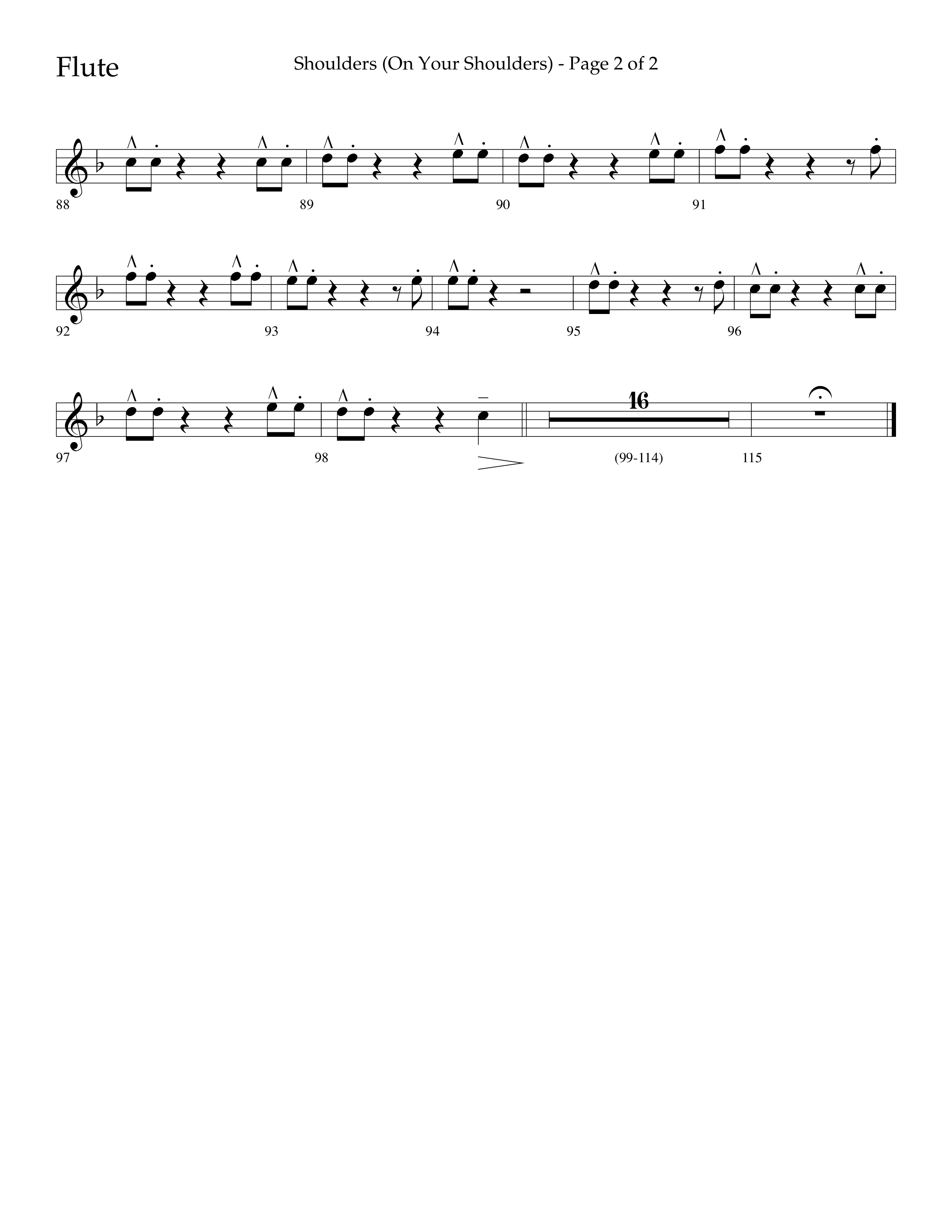 Shoulders (Choral Anthem SATB) Flute (Lifeway Choral / Arr. Cliff Duren)