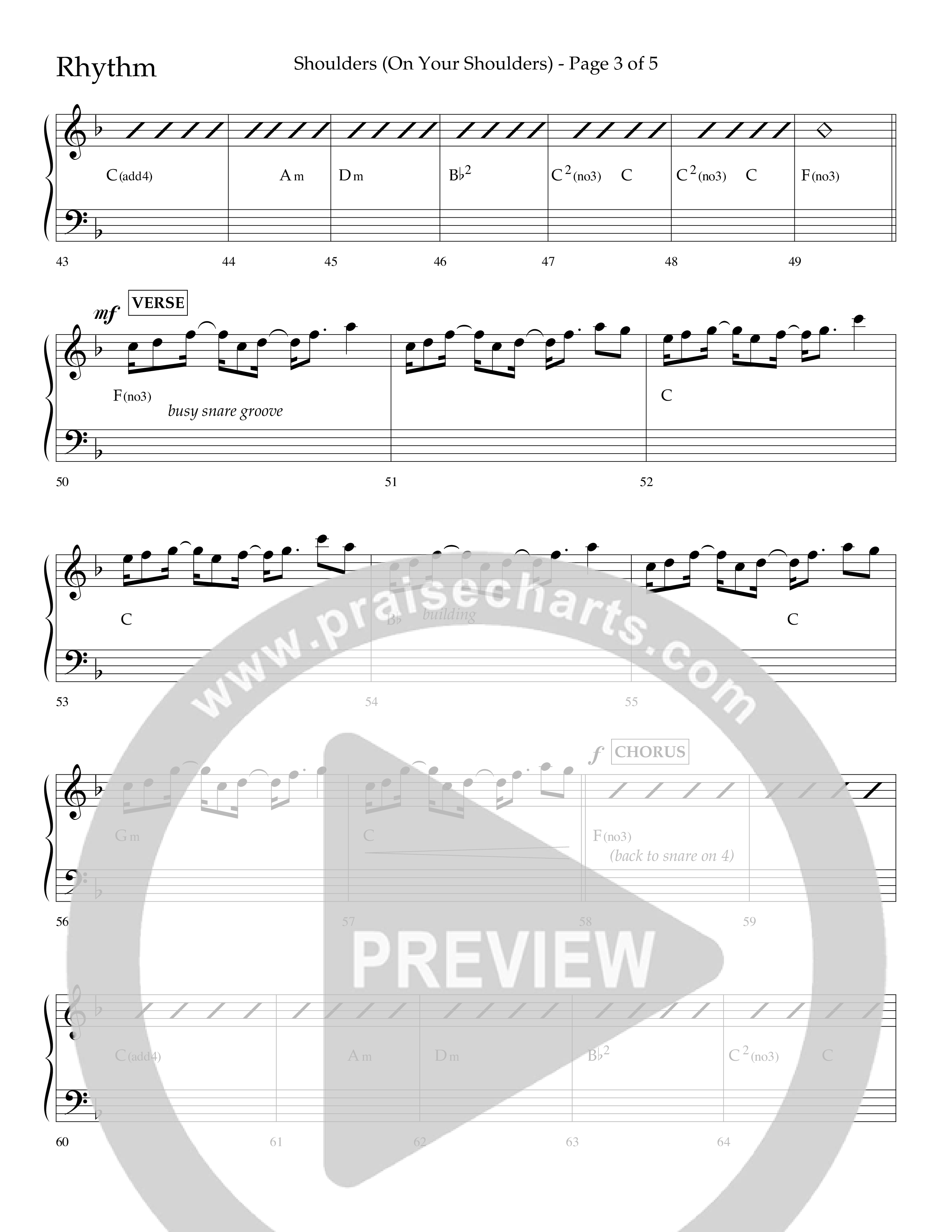 Shoulders (Choral Anthem SATB) Lead Melody & Rhythm (Lifeway Choral / Arr. Cliff Duren)